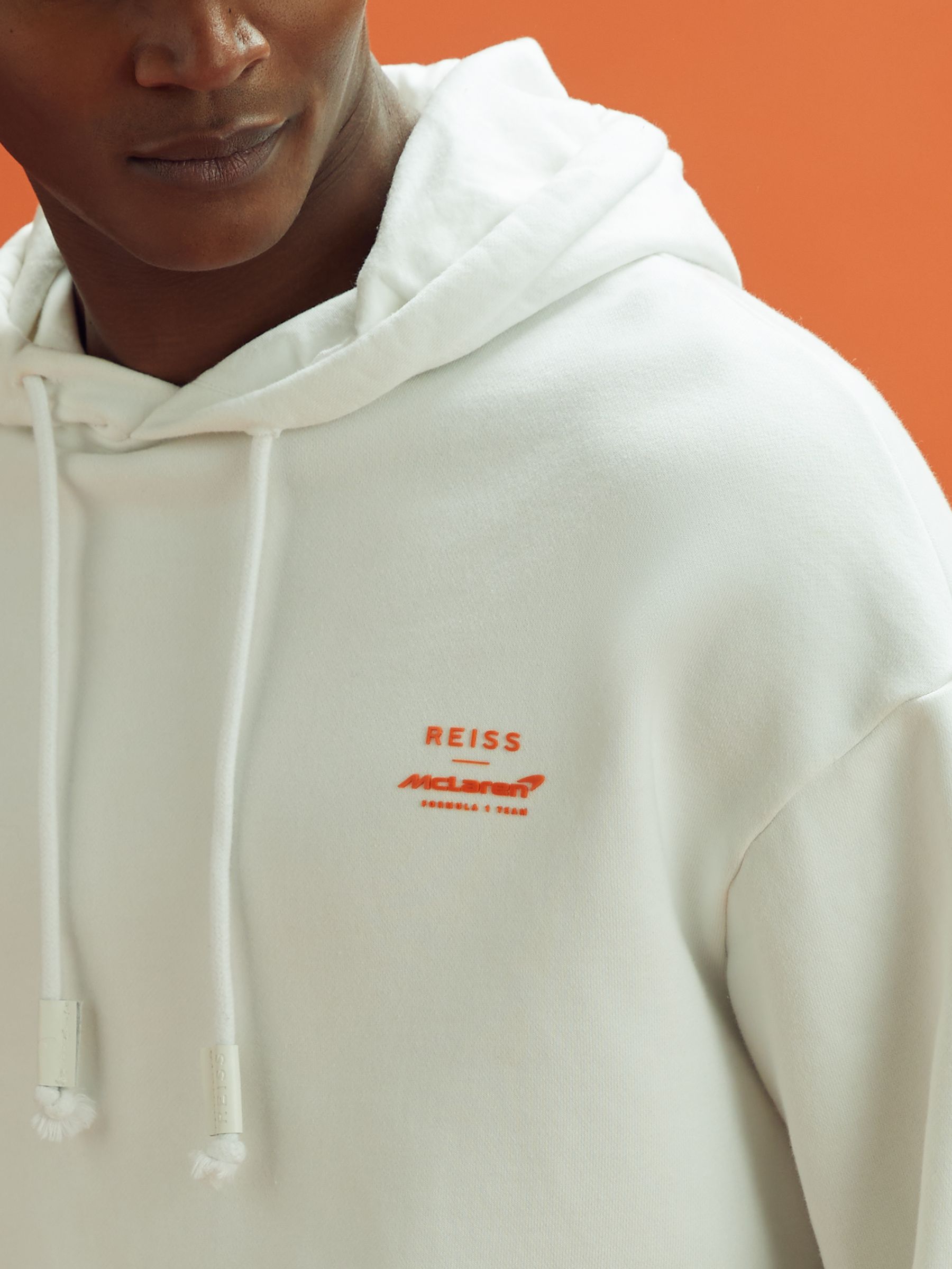 McLaren F1 Elasticated Cotton Hoodie in White - Image 4 of 10