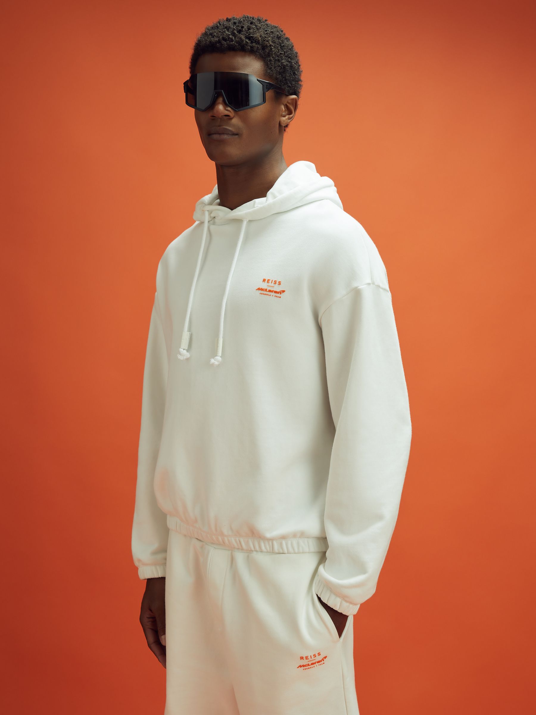 McLaren F1 Elasticated Cotton Hoodie in White - Image 6 of 10