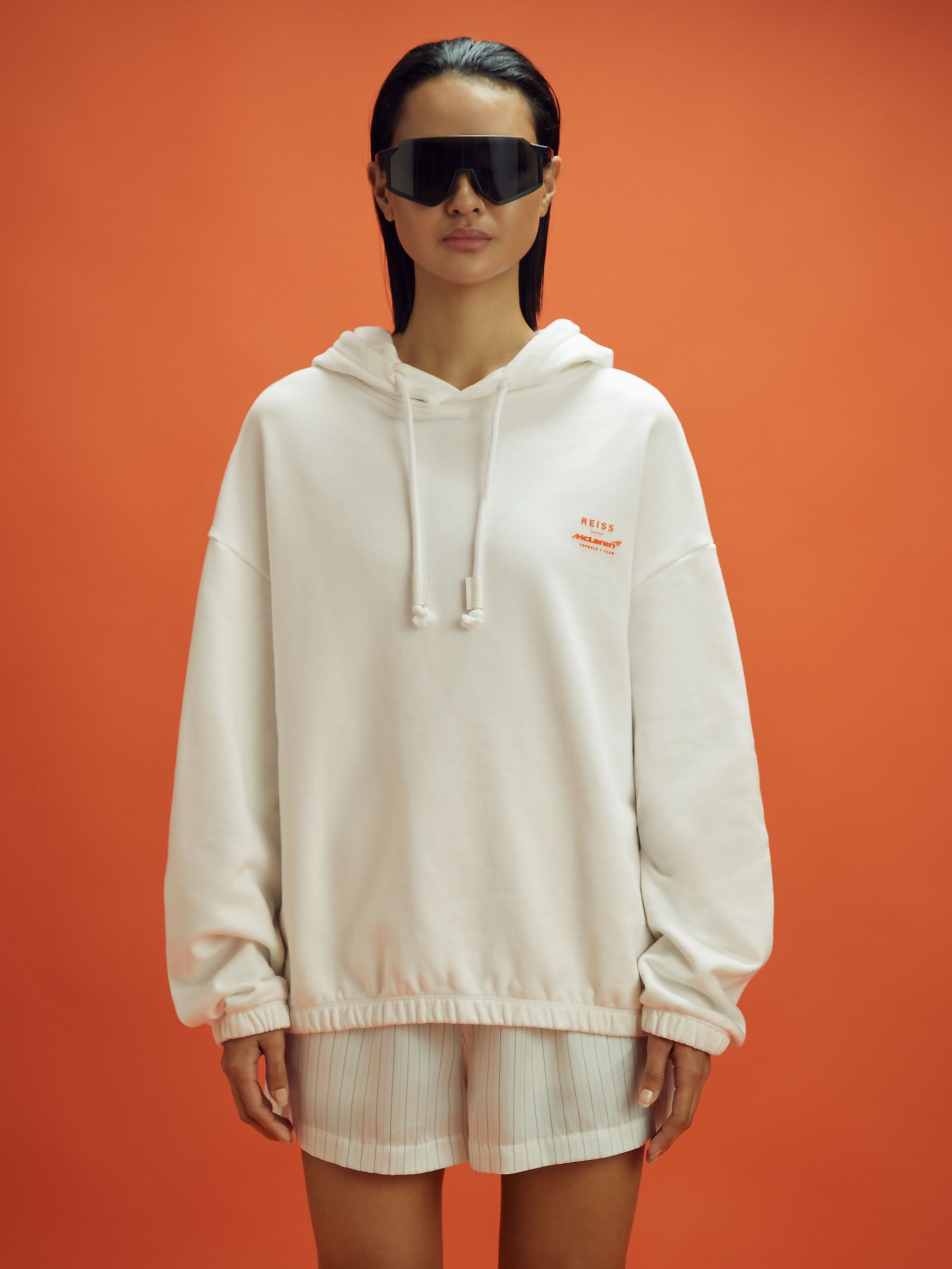 McLaren F1 Elasticated Cotton Hoodie in White - Image 7 of 10