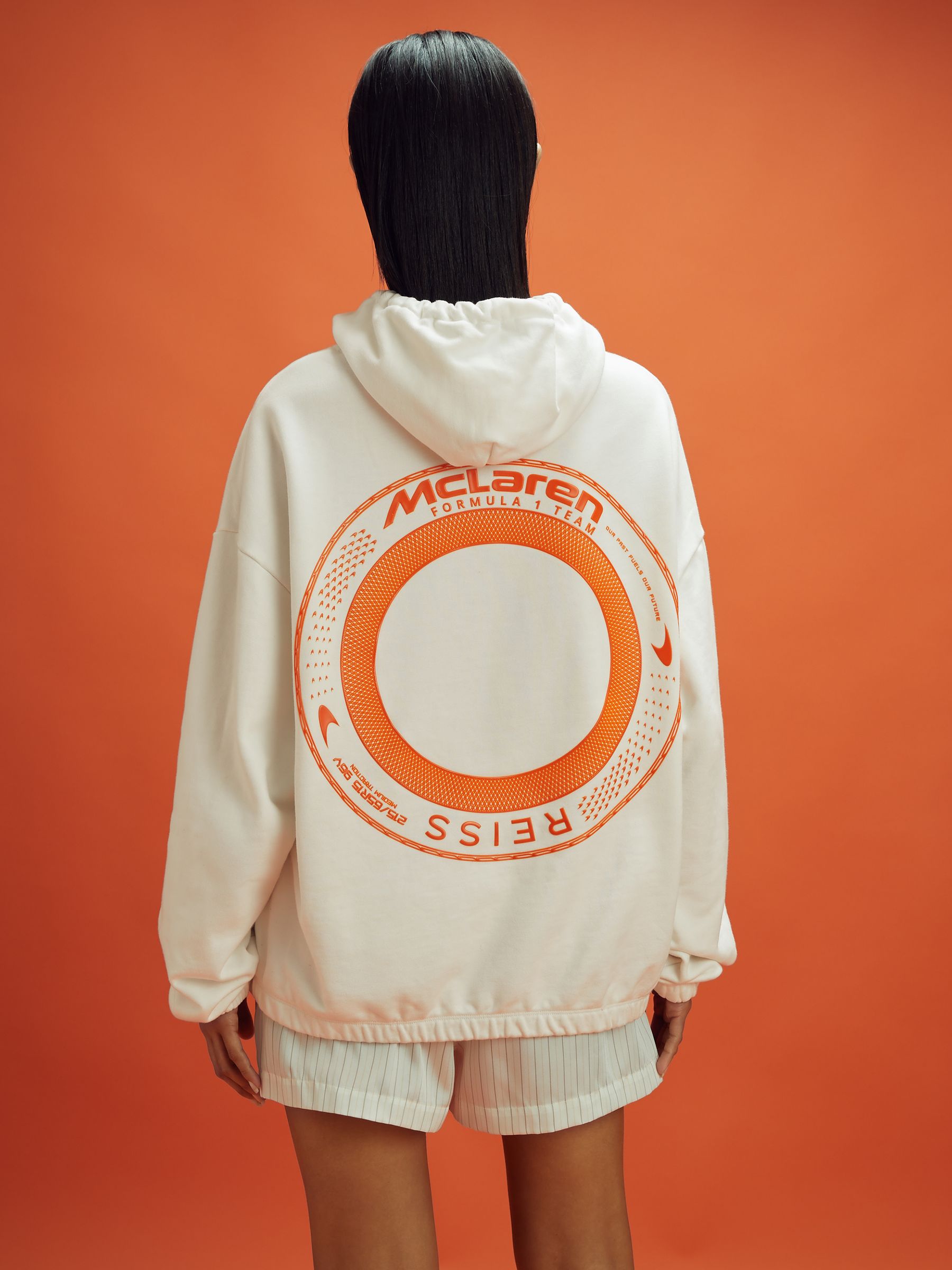 McLaren F1 Elasticated Cotton Hoodie in White - Image 8 of 10