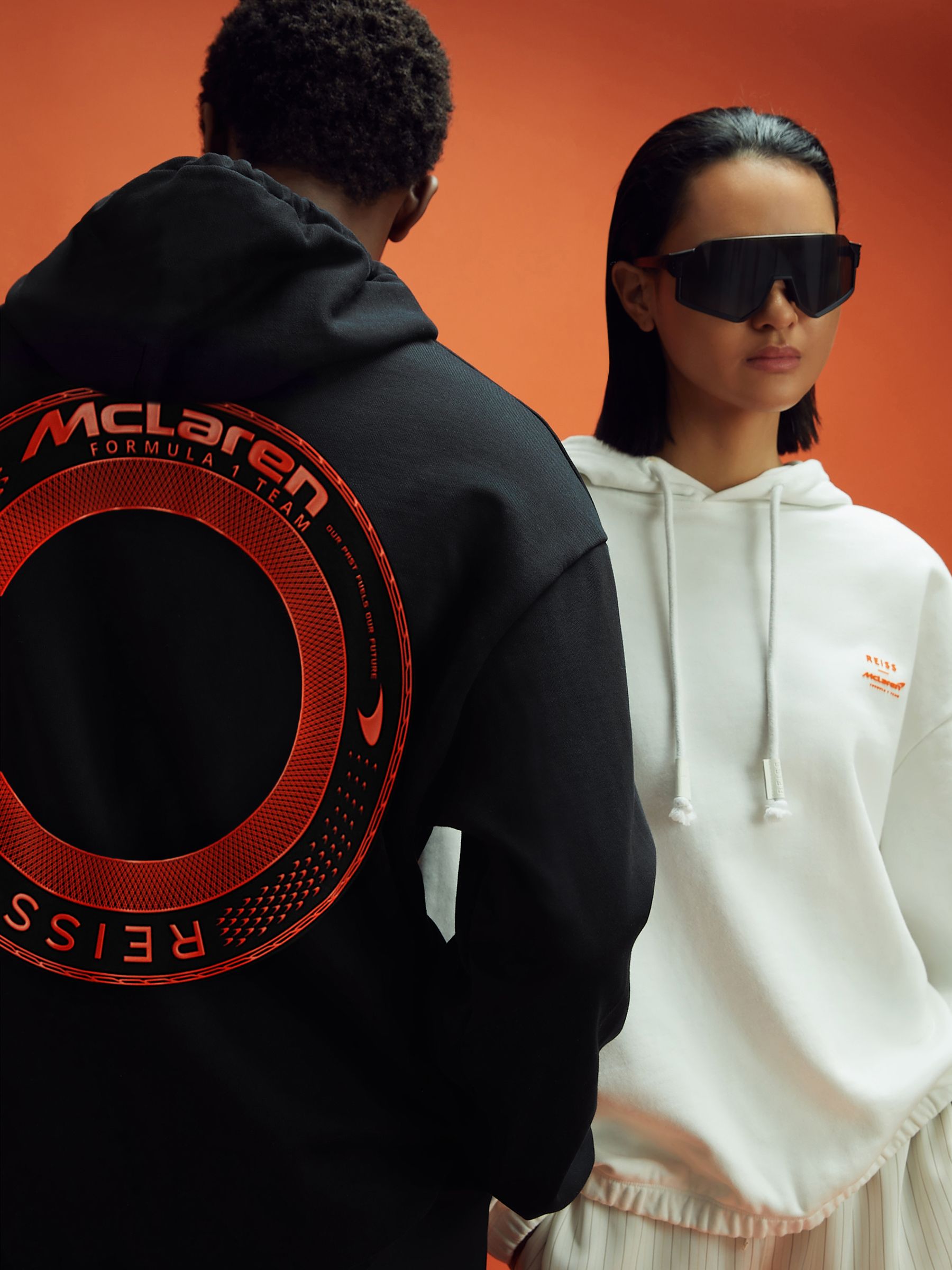 McLaren F1 Elasticated Cotton Hoodie in Black - Image 1 of 9