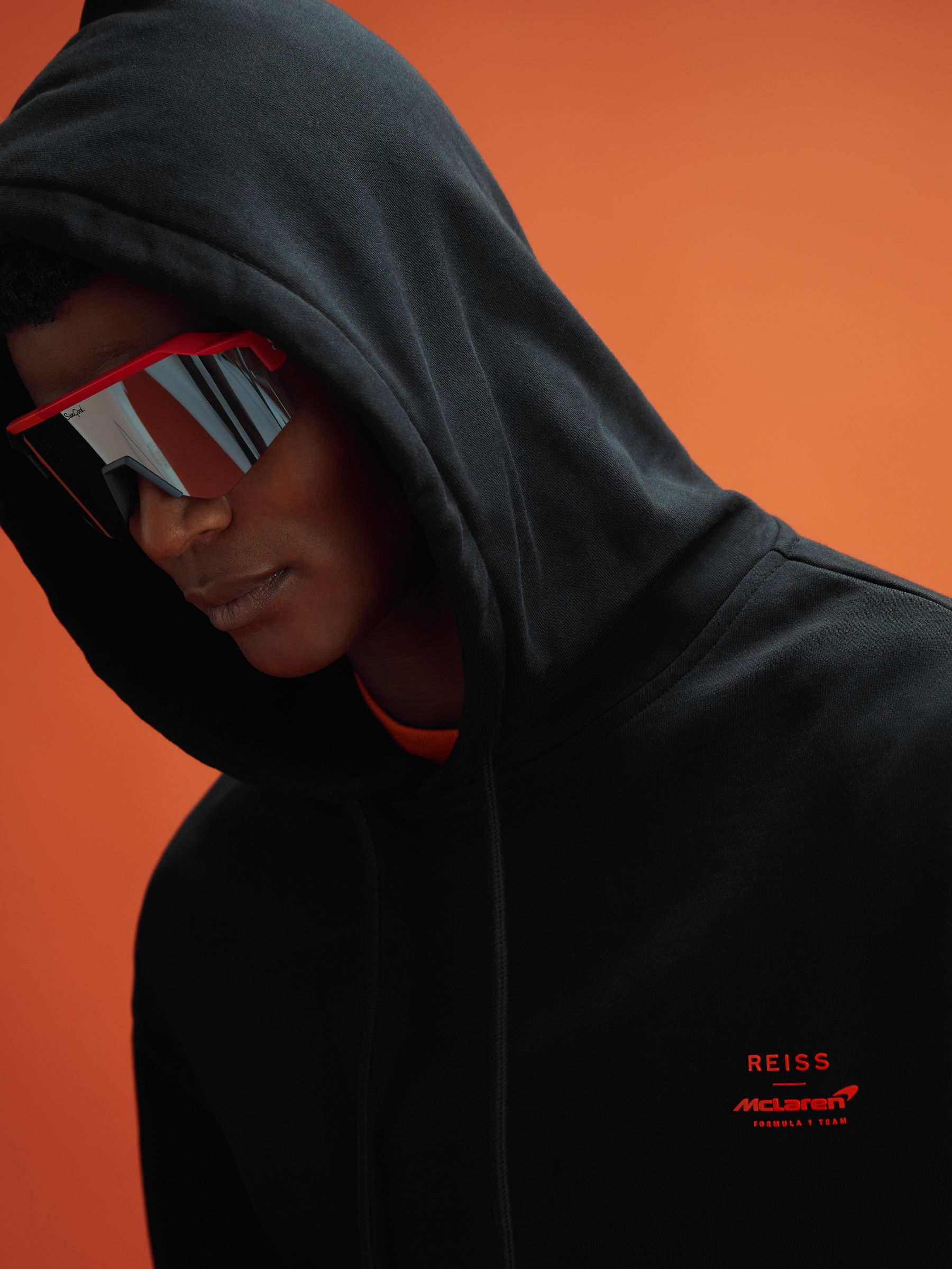 McLaren F1 Elasticated Cotton Hoodie in Black - Image 7 of 9