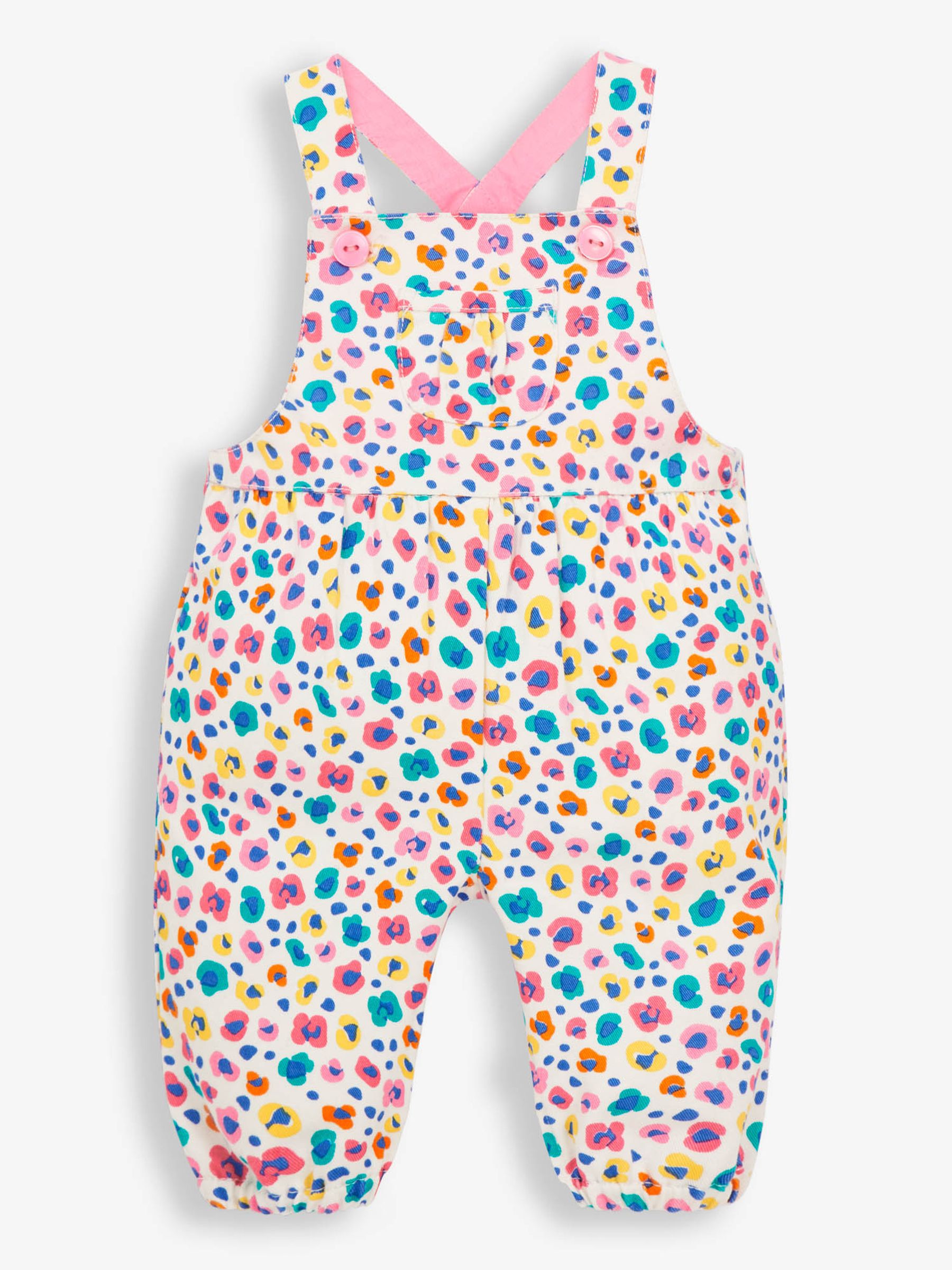 Cream Animal Print Baby Dungarees - Image 1 of 4