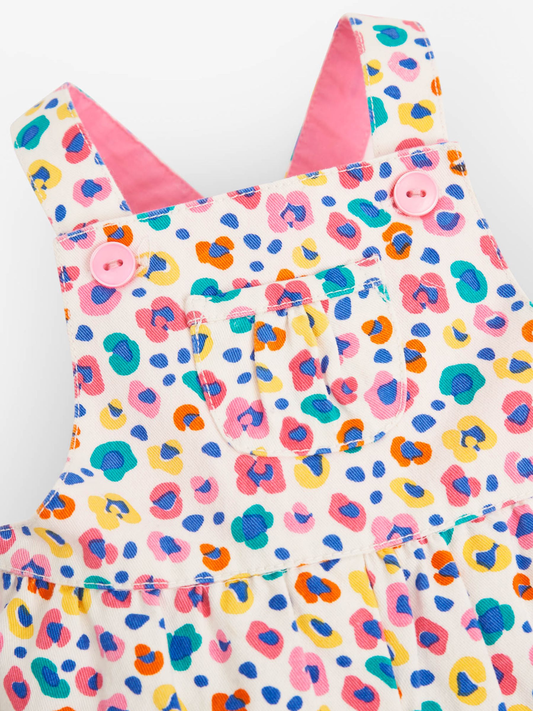 Cream Animal Print Baby Dungarees - Image 2 of 4