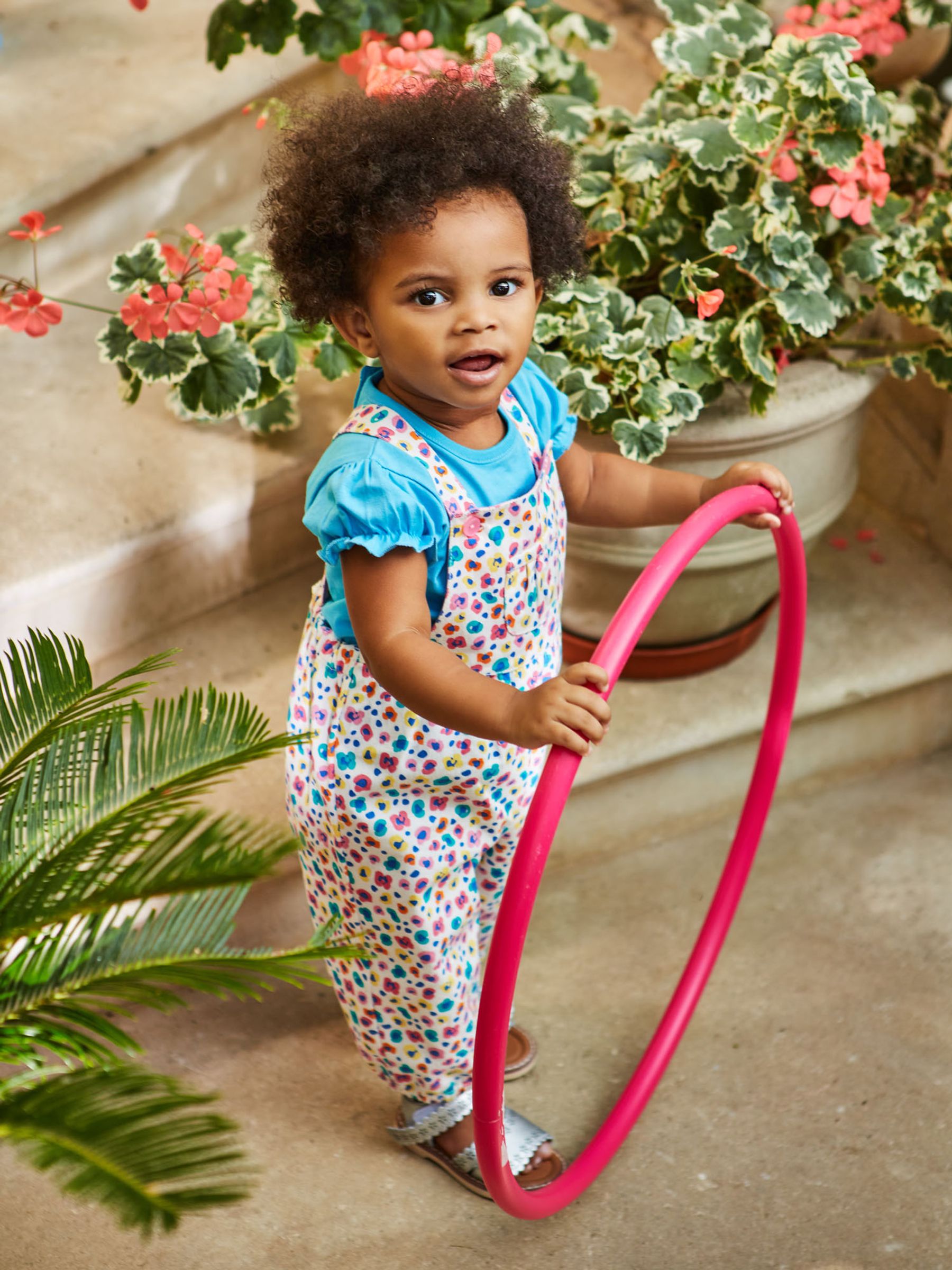 Cream Animal Print Baby Dungarees - Image 4 of 4