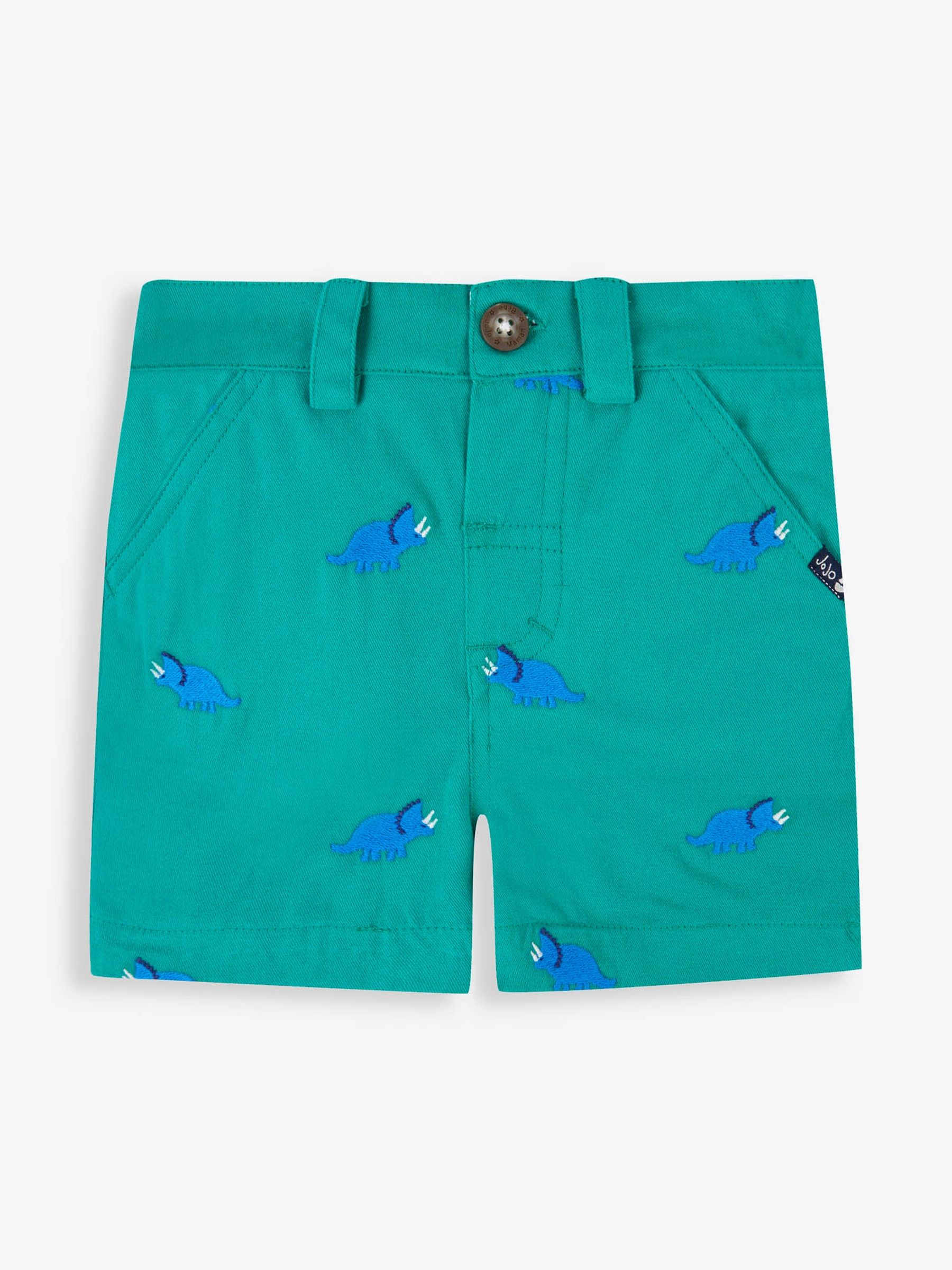 Green Dino Embroidered Twill Chino Shorts - Image 1 of 2