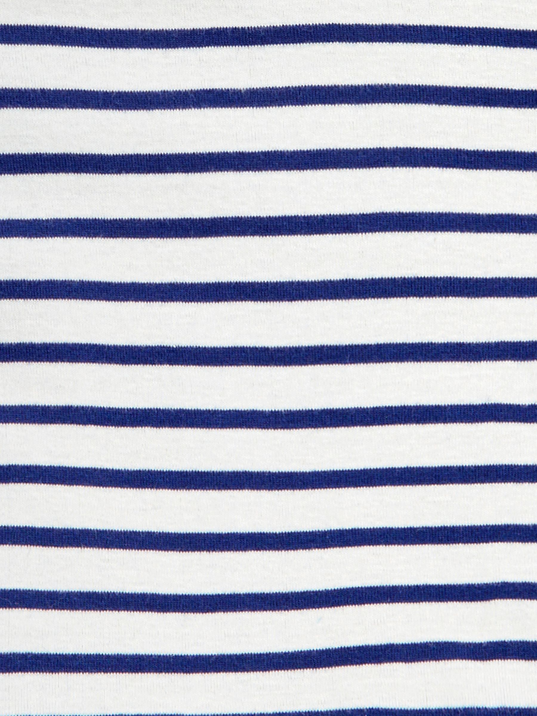 Ecru Cream Navy Blue Stripe Breton Long Sleeved Top - Image 4 of 6
