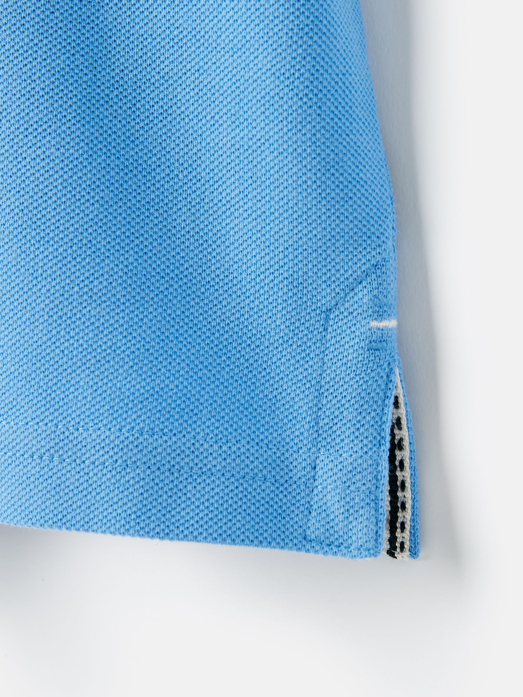 Boys' Woody Blue Pique Cotton Polo Shirt - Image 5 of 5