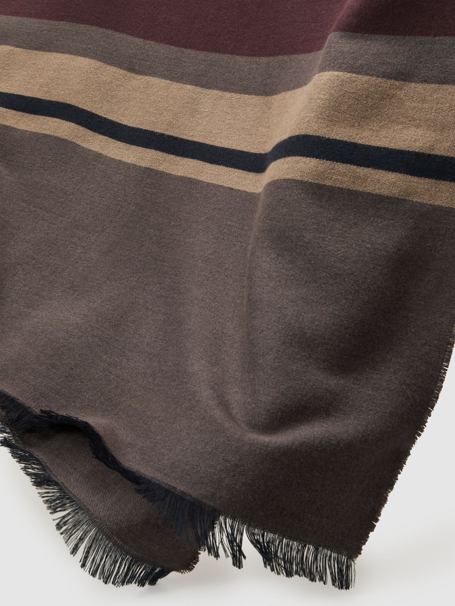 Block-Stripe Scarf in Grey/Neutral - Image 4 of 5