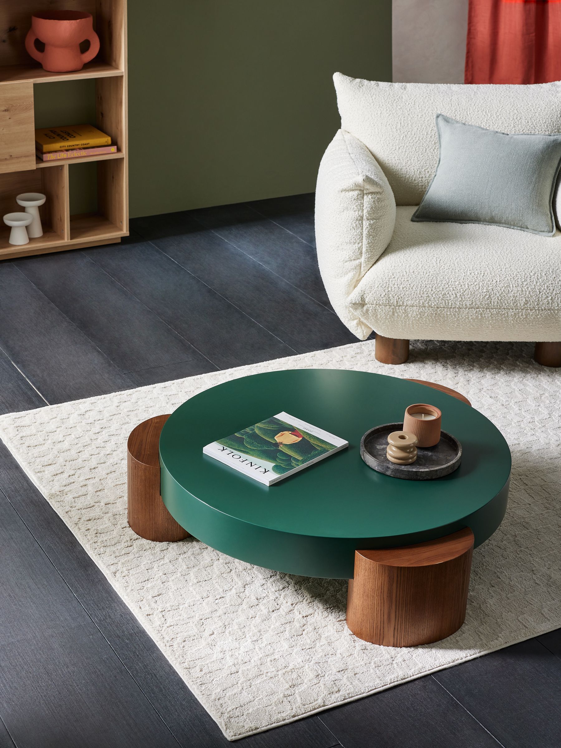 Fergal Round Coffee Table in Green | Made