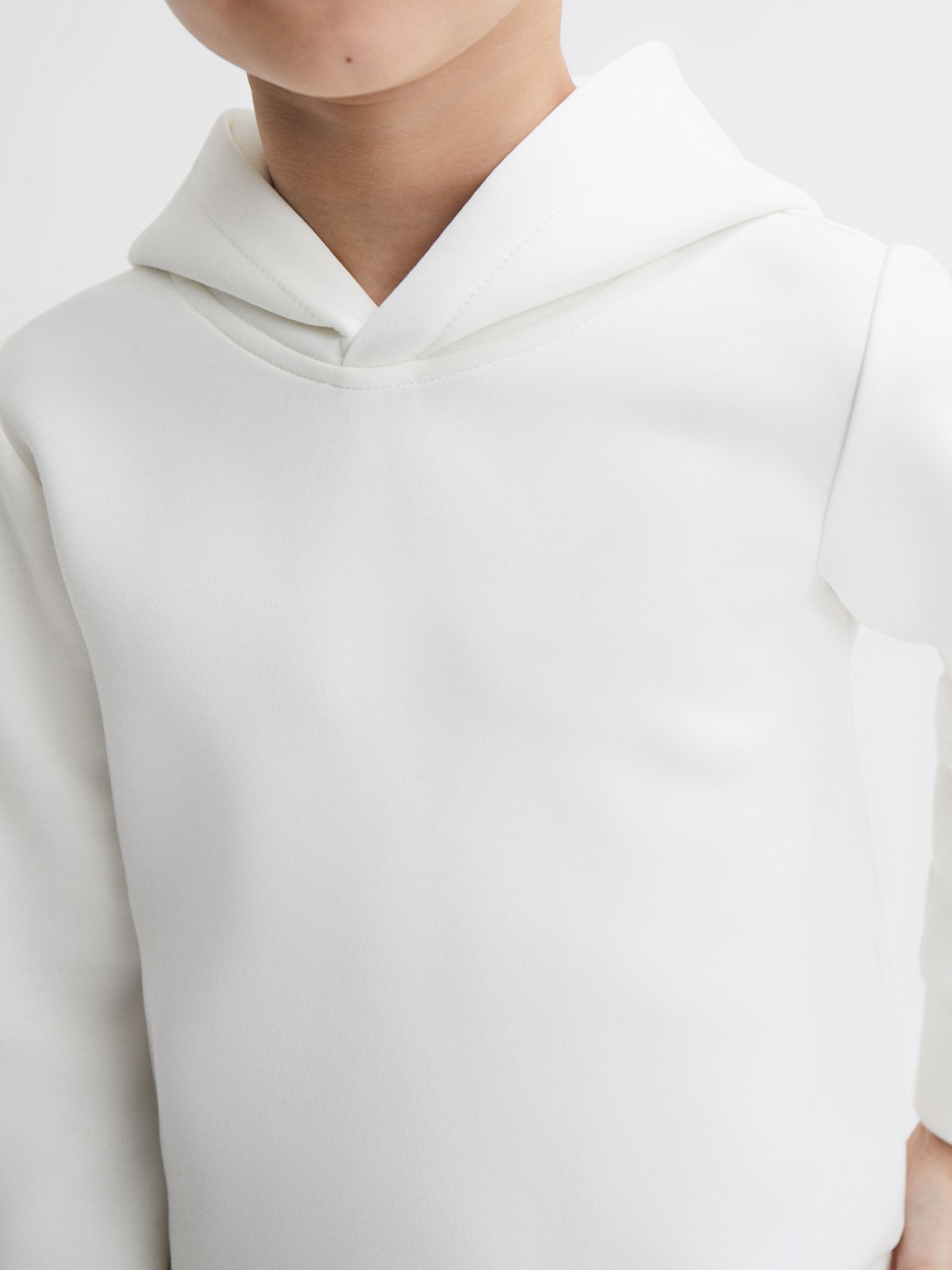 Senior Interlock Jersey Hoodie in White - Image 1 of 6