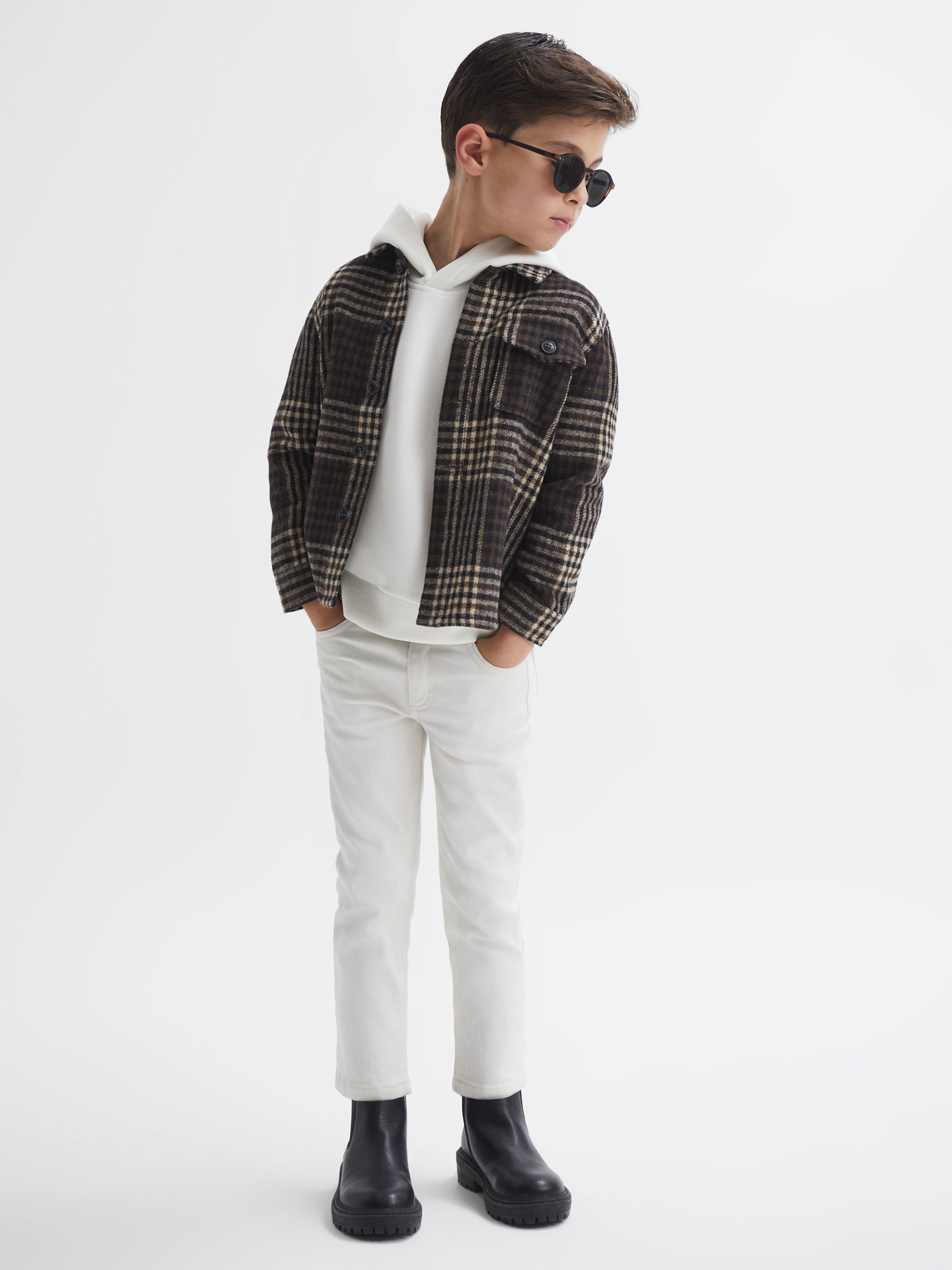 Senior Interlock Jersey Hoodie in White - Image 4 of 6