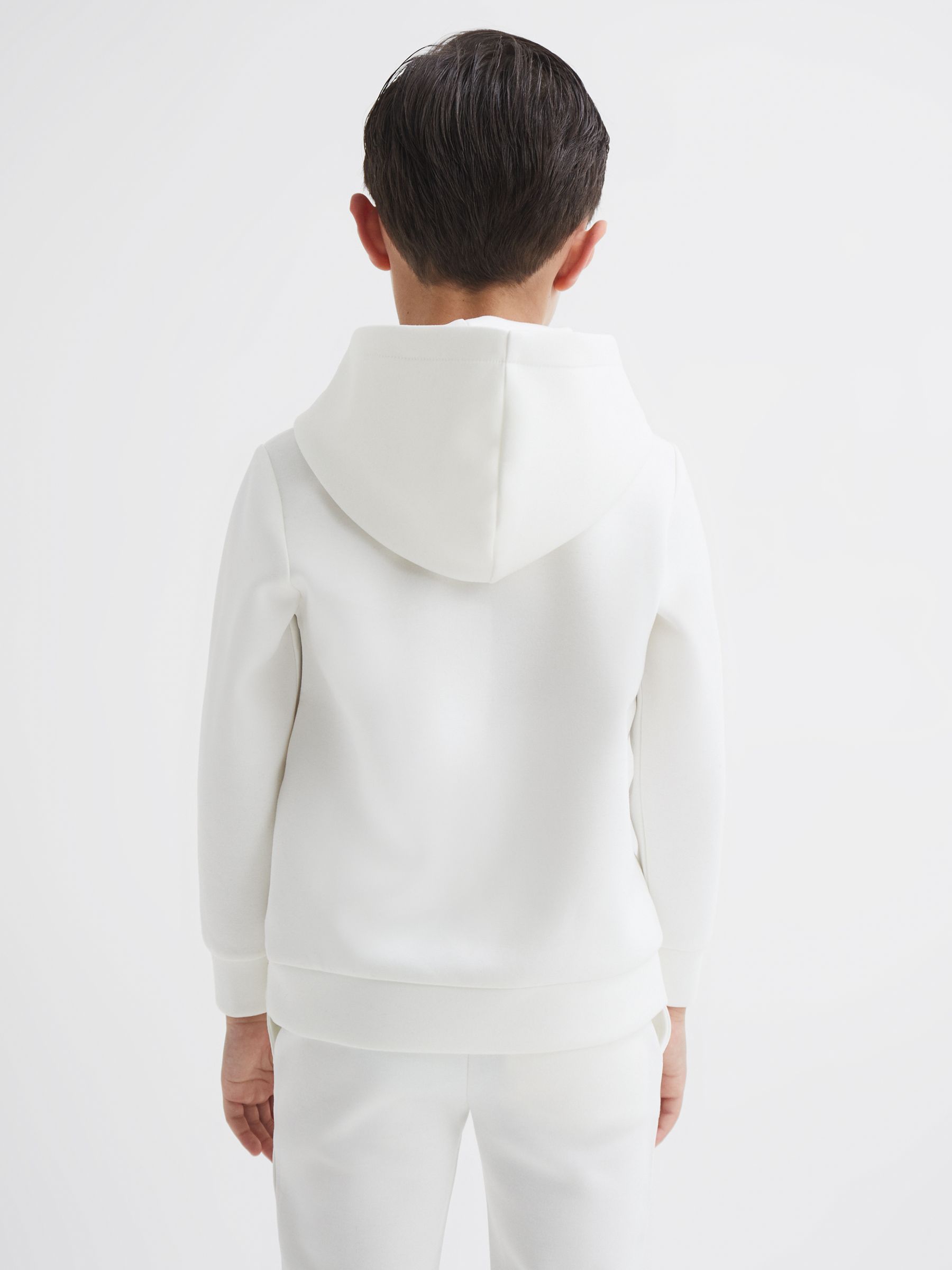 Senior Interlock Jersey Hoodie in White - Image 5 of 6
