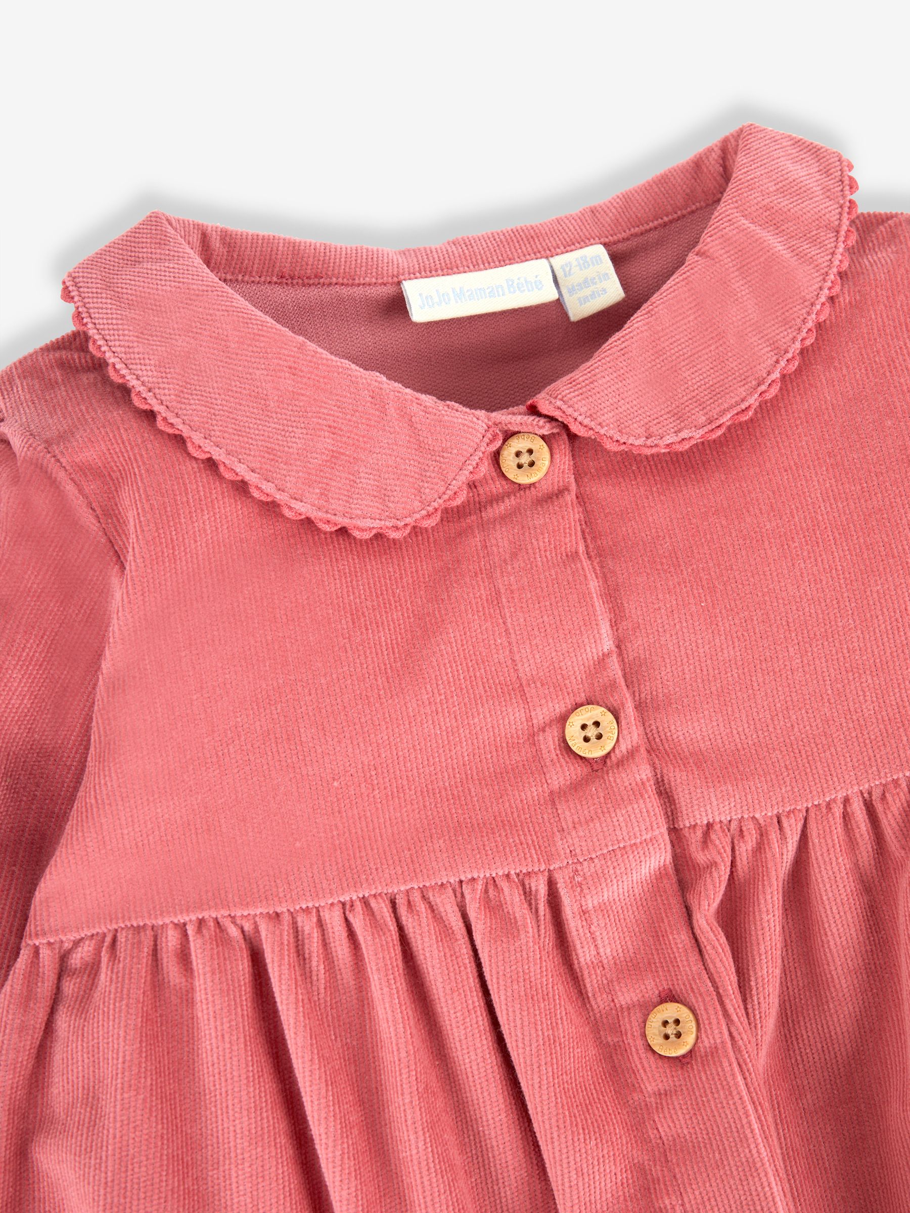 Rose Pink Classic Cord Shirt Dress - Image 2 of 3