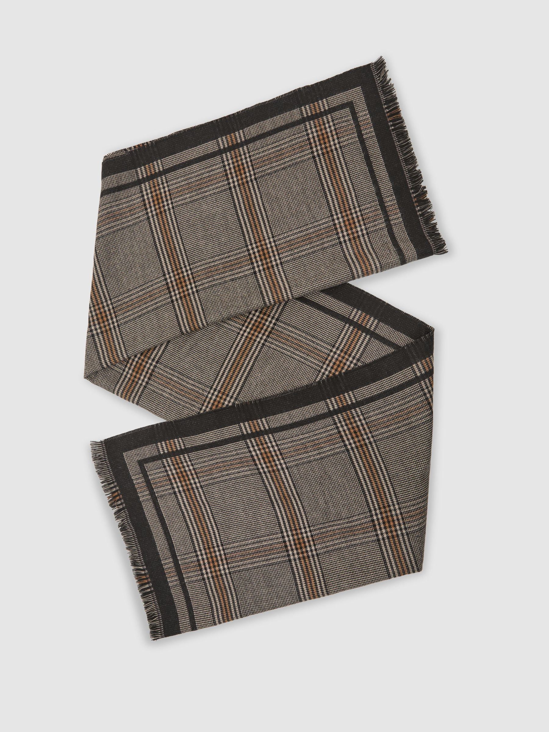 Prince of Wales Check Scarf in Chocolate - Image 2 of 6
