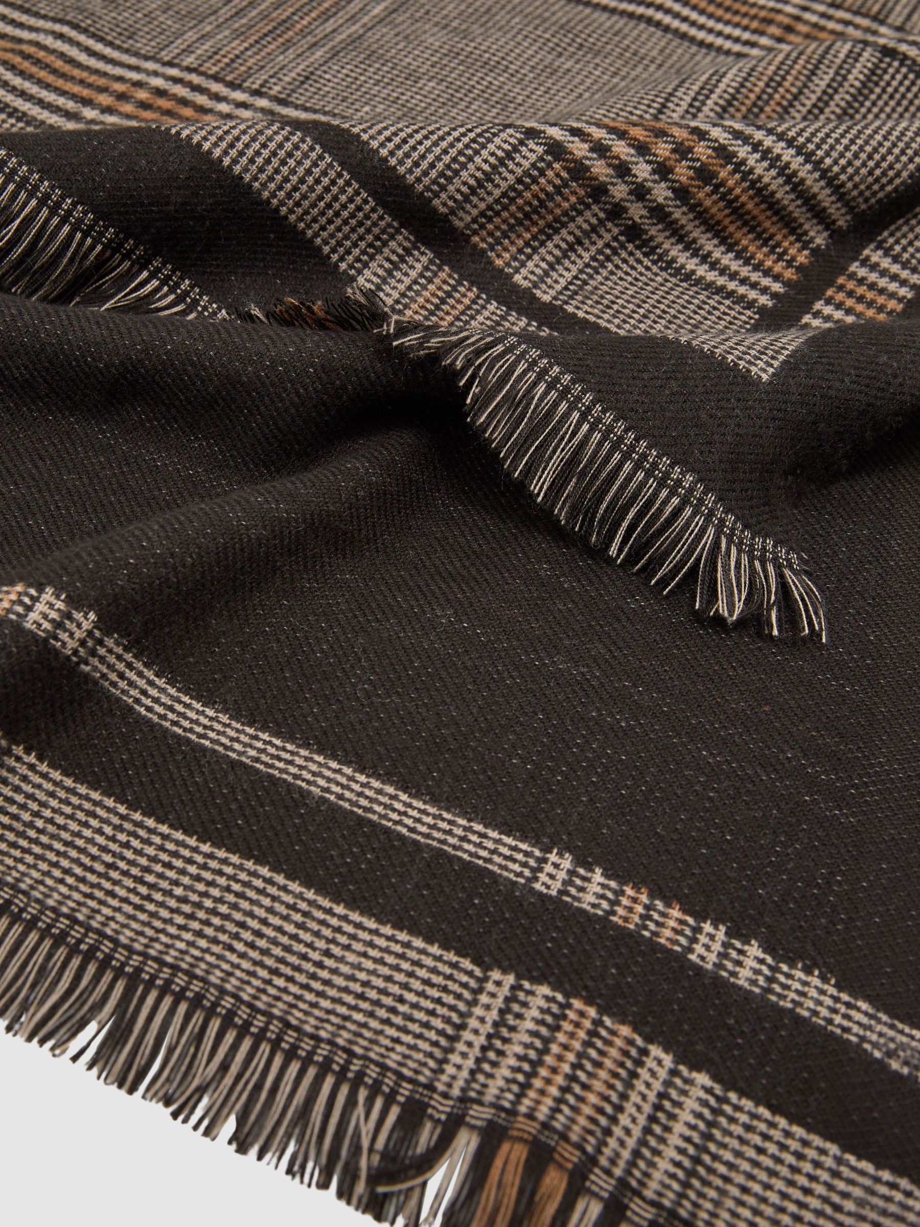 Prince of Wales Check Scarf in Chocolate - Image 5 of 6