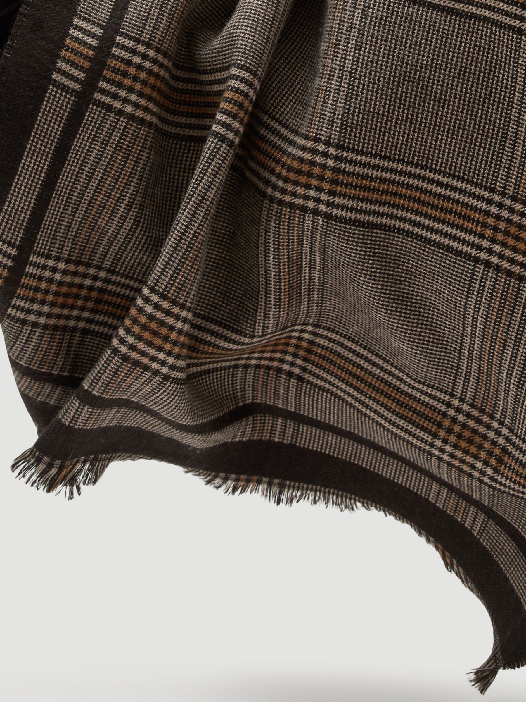 Prince of Wales Check Scarf in Chocolate - Image 6 of 6
