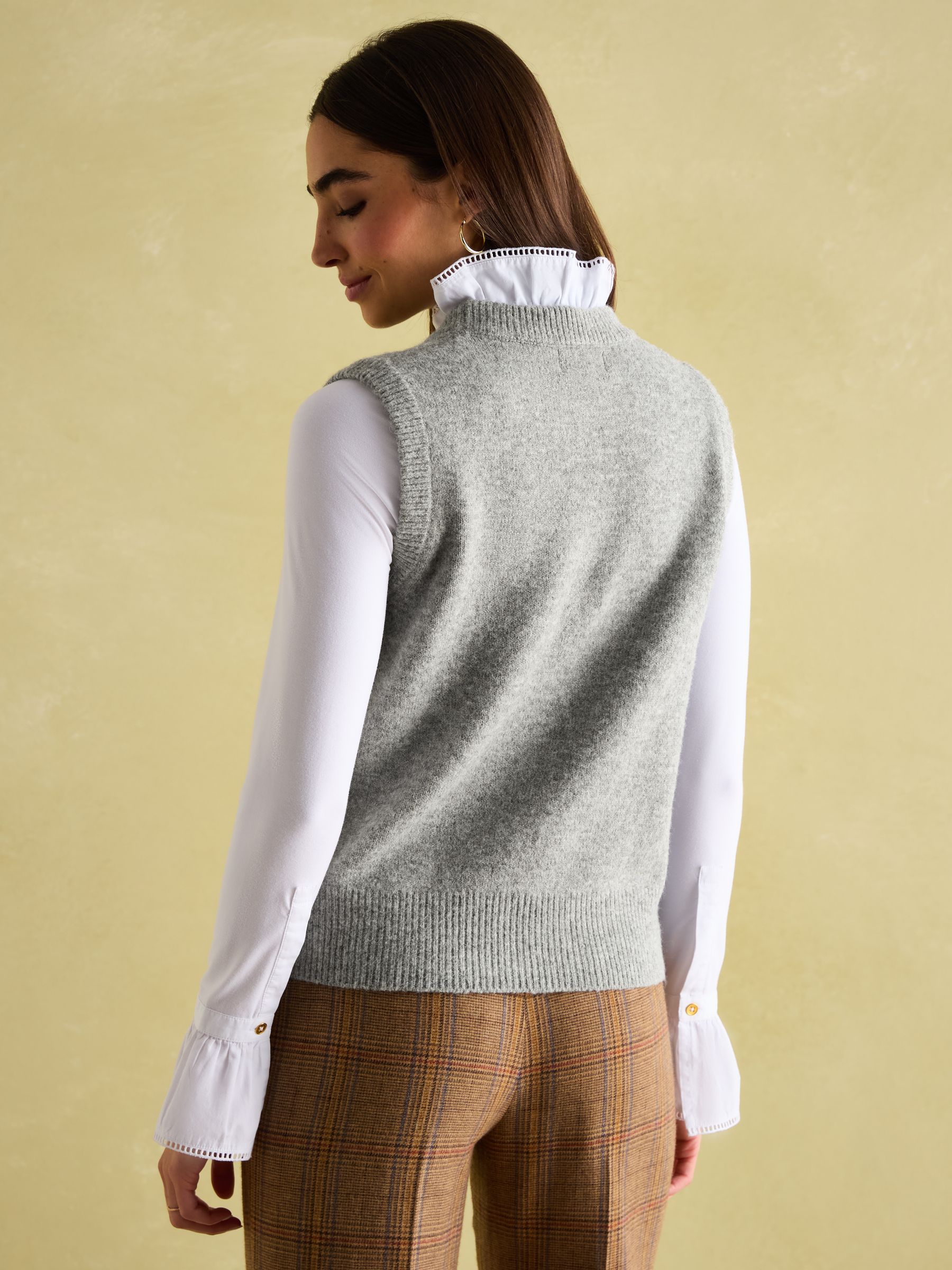 Holly Grey Regular Fit Knitted Vest - Image 3 of 9