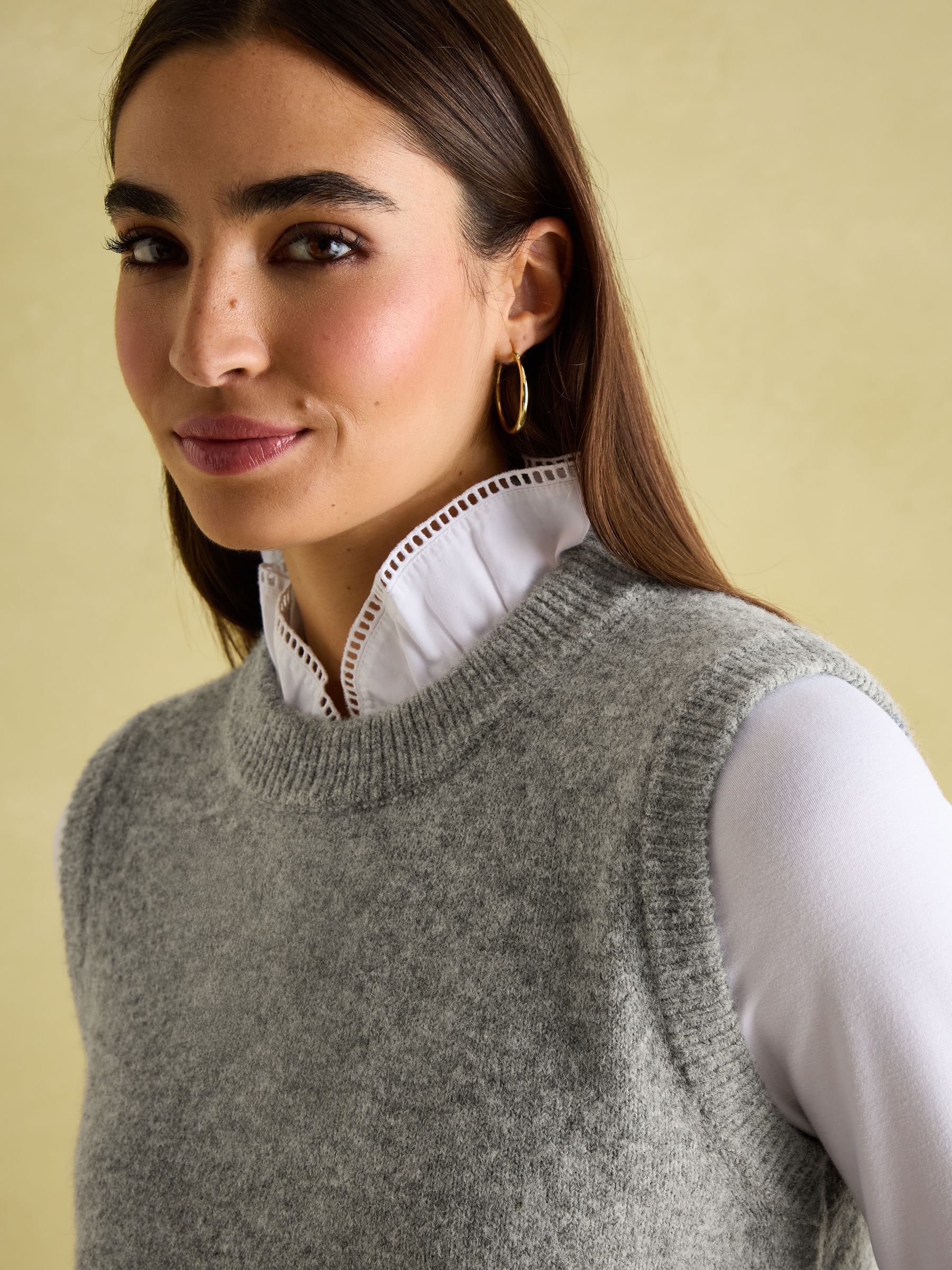 Holly Grey Regular Fit Knitted Vest - Image 5 of 9