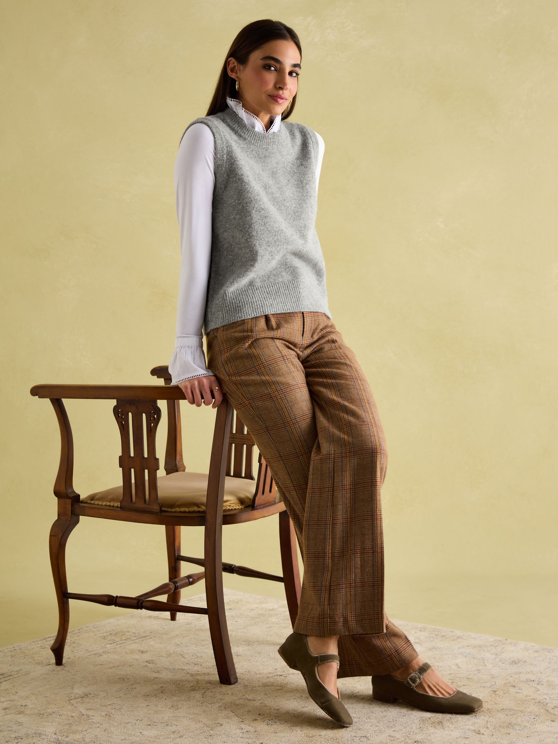 Holly Grey Regular Fit Knitted Vest - Image 6 of 9