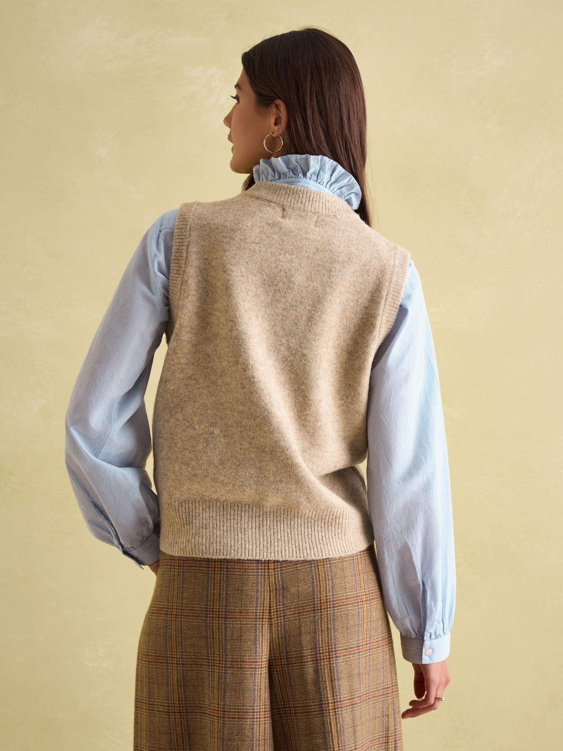 Holly Natural Regular Fit Knitted Vest - Image 2 of 6