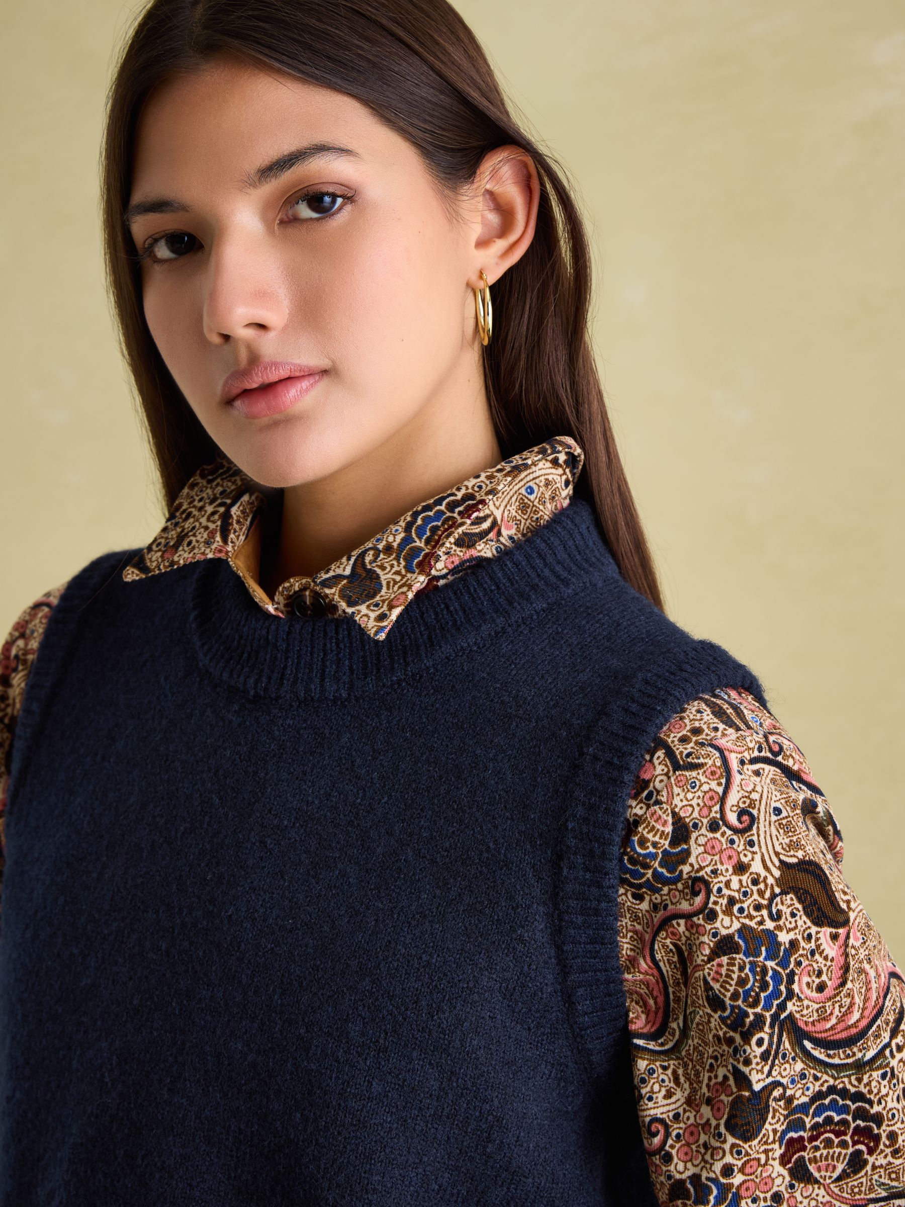 Holly Navy Blue Regular Fit Knitted Vest - Image 2 of 3