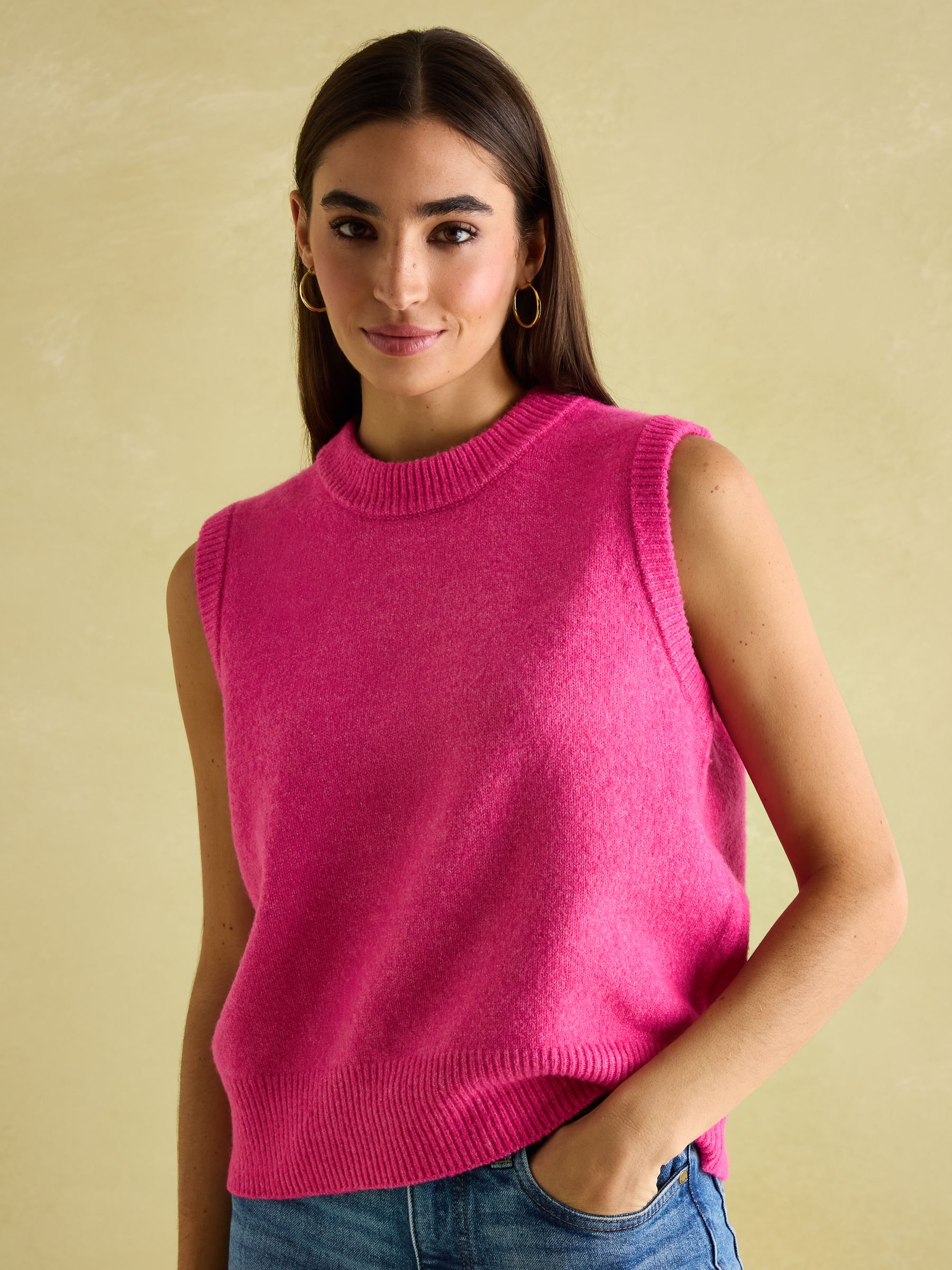 Holly Pink Regular Fit Knitted Vest - Image 7 of 8