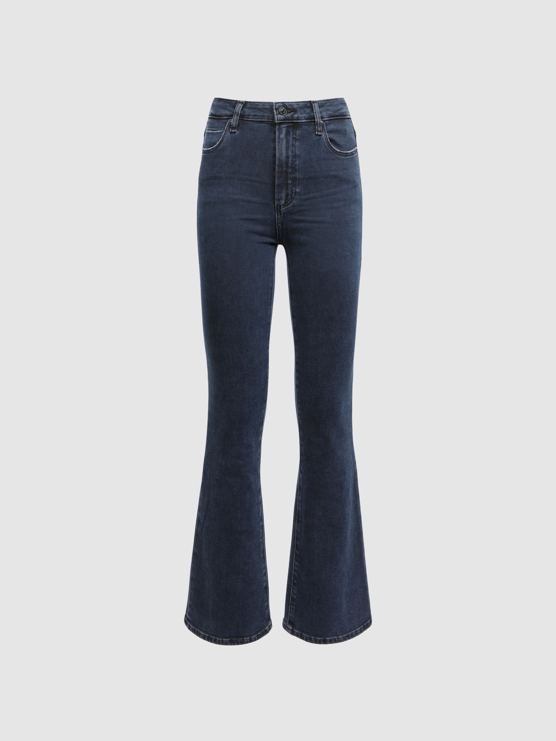 Paige High Rise Flared Jeans in Aster - Image 2 of 5
