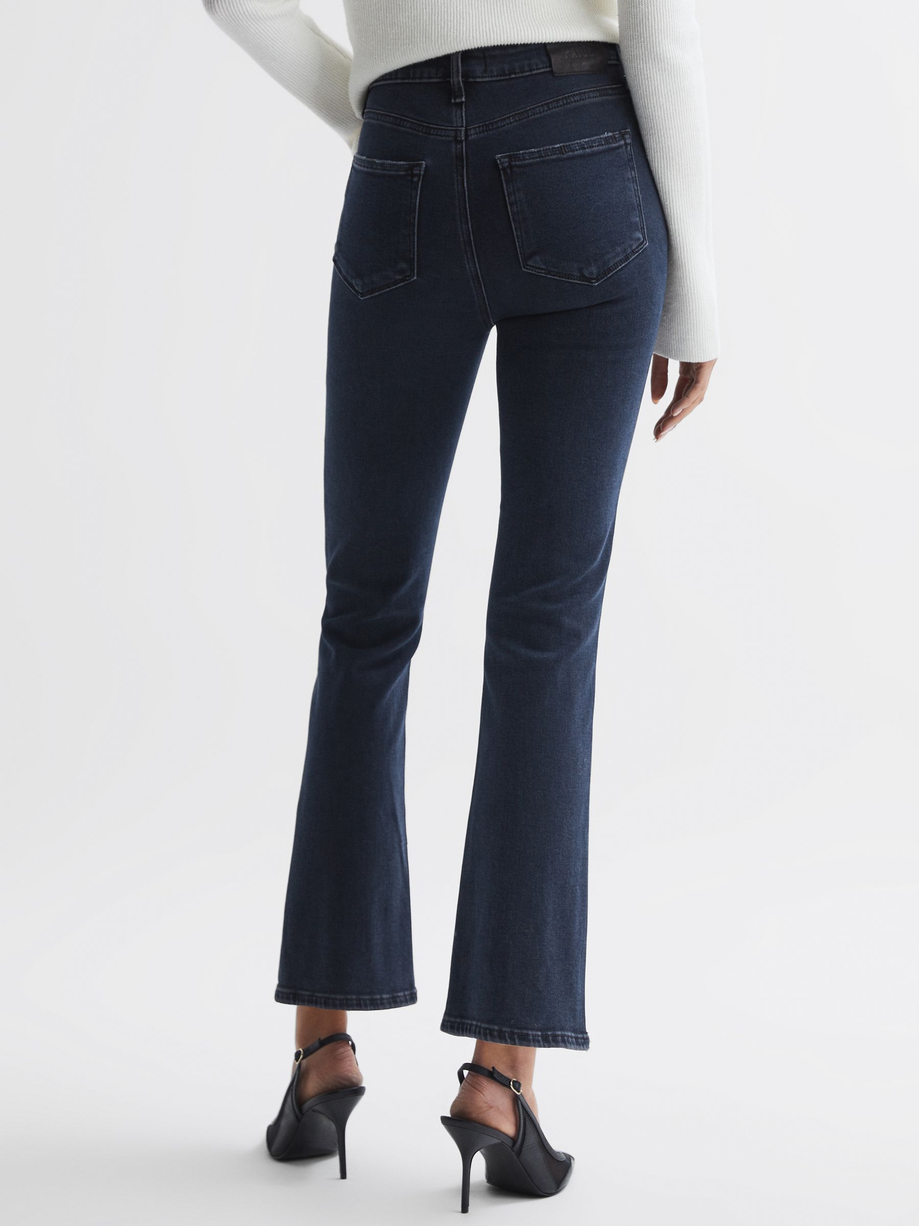 Paige High Rise Flared Jeans in Aster - Image 4 of 5
