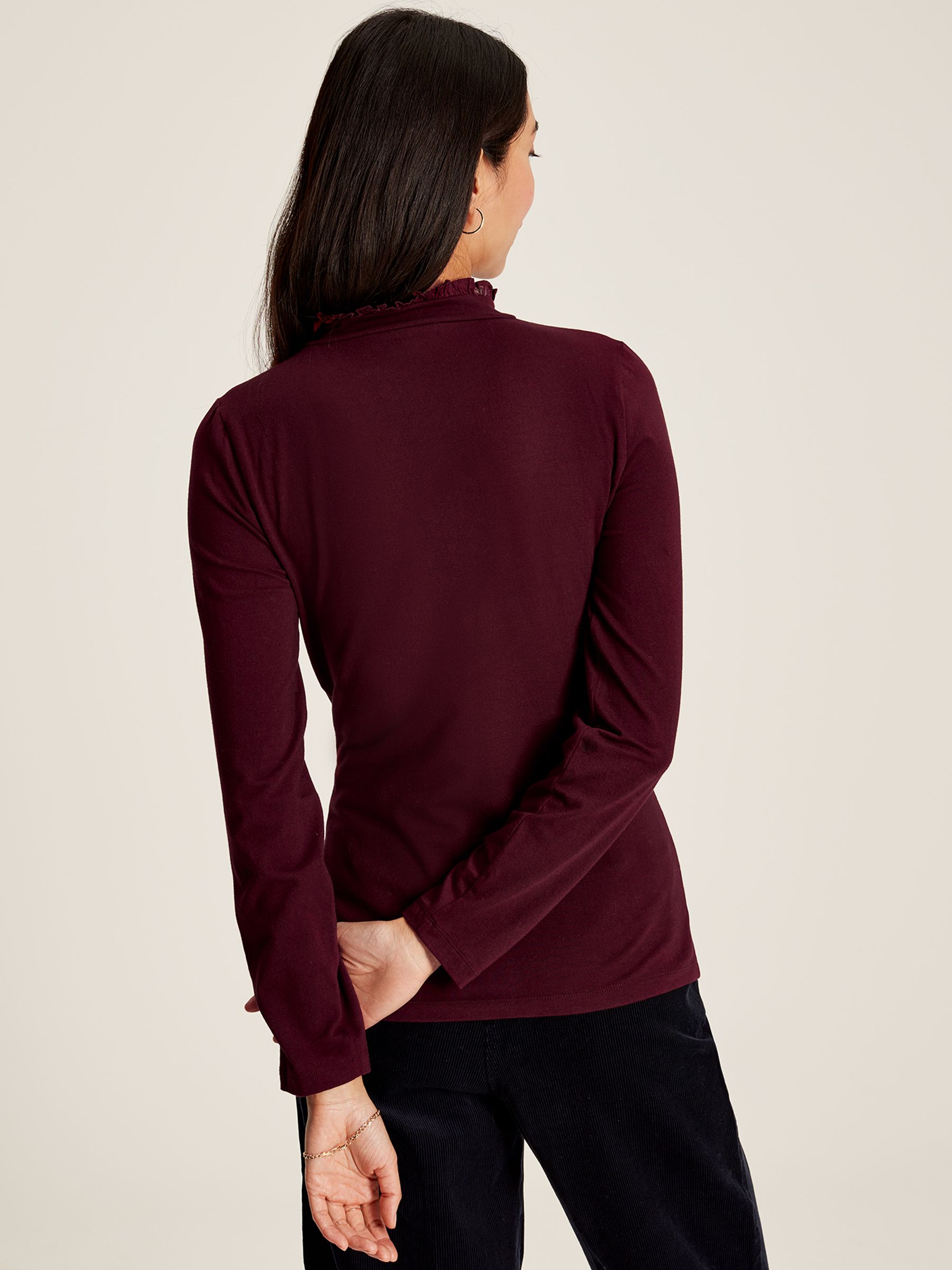 Amy Burgundy Red Roll Neck Top - Image 2 of 5