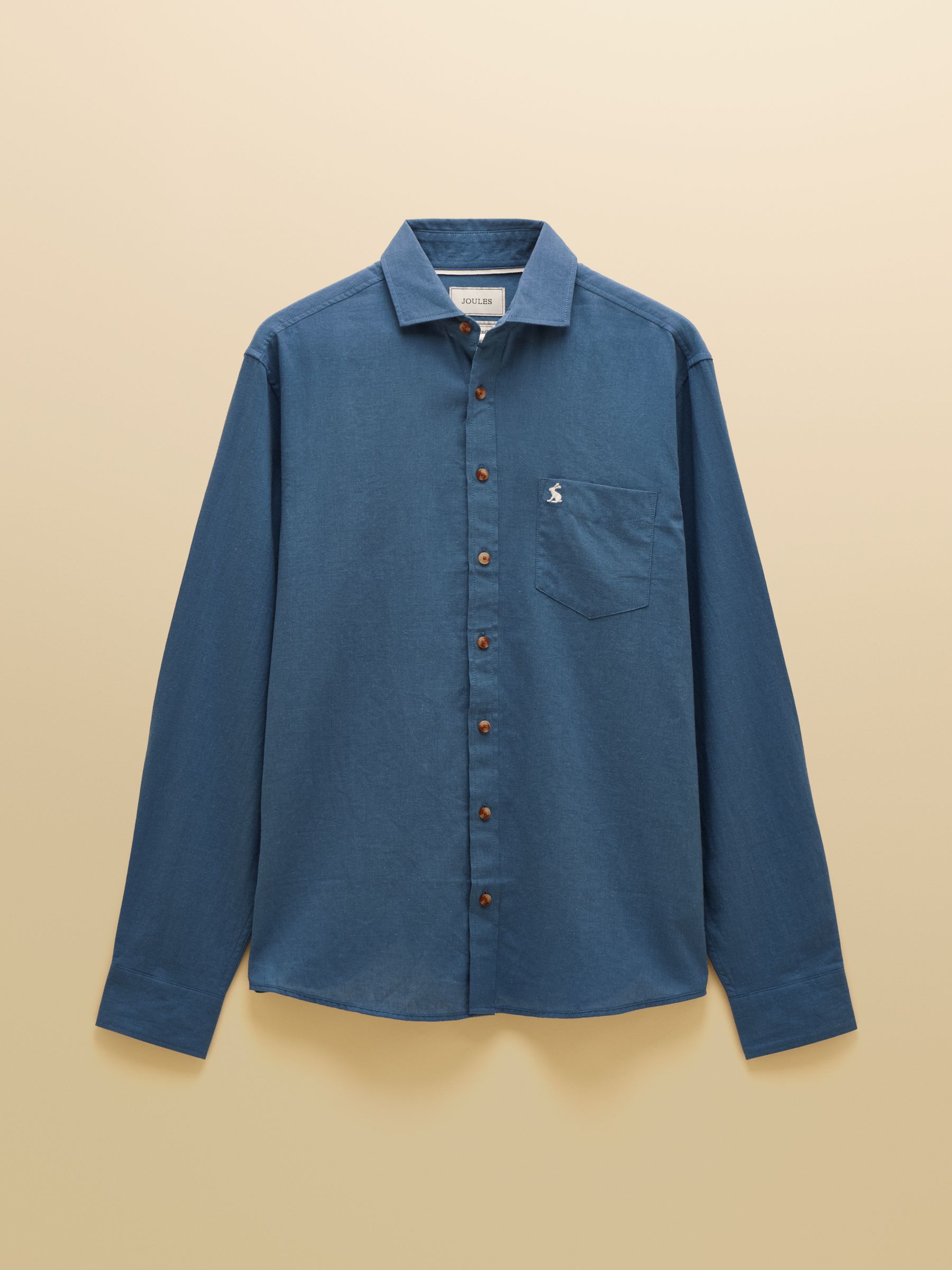 Blue Linen Blend Long Sleeve Shirt - Image 4 of 4 Blue Linen Blend Long Sleeve Shirt - Image 4 of 4