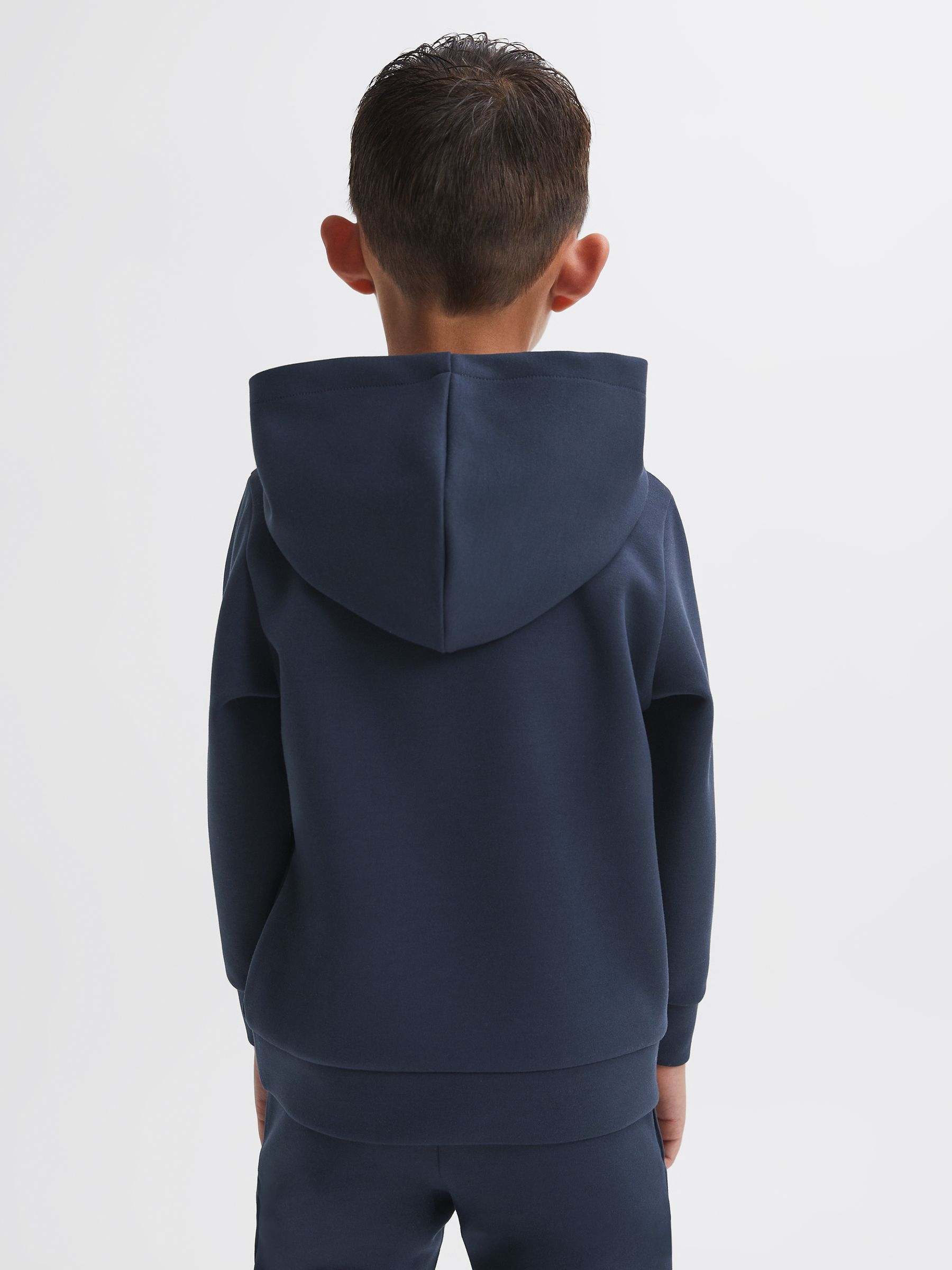 Junior Interlock Jersey Hoodie in Eclipse Blue - Image 4 of 5
