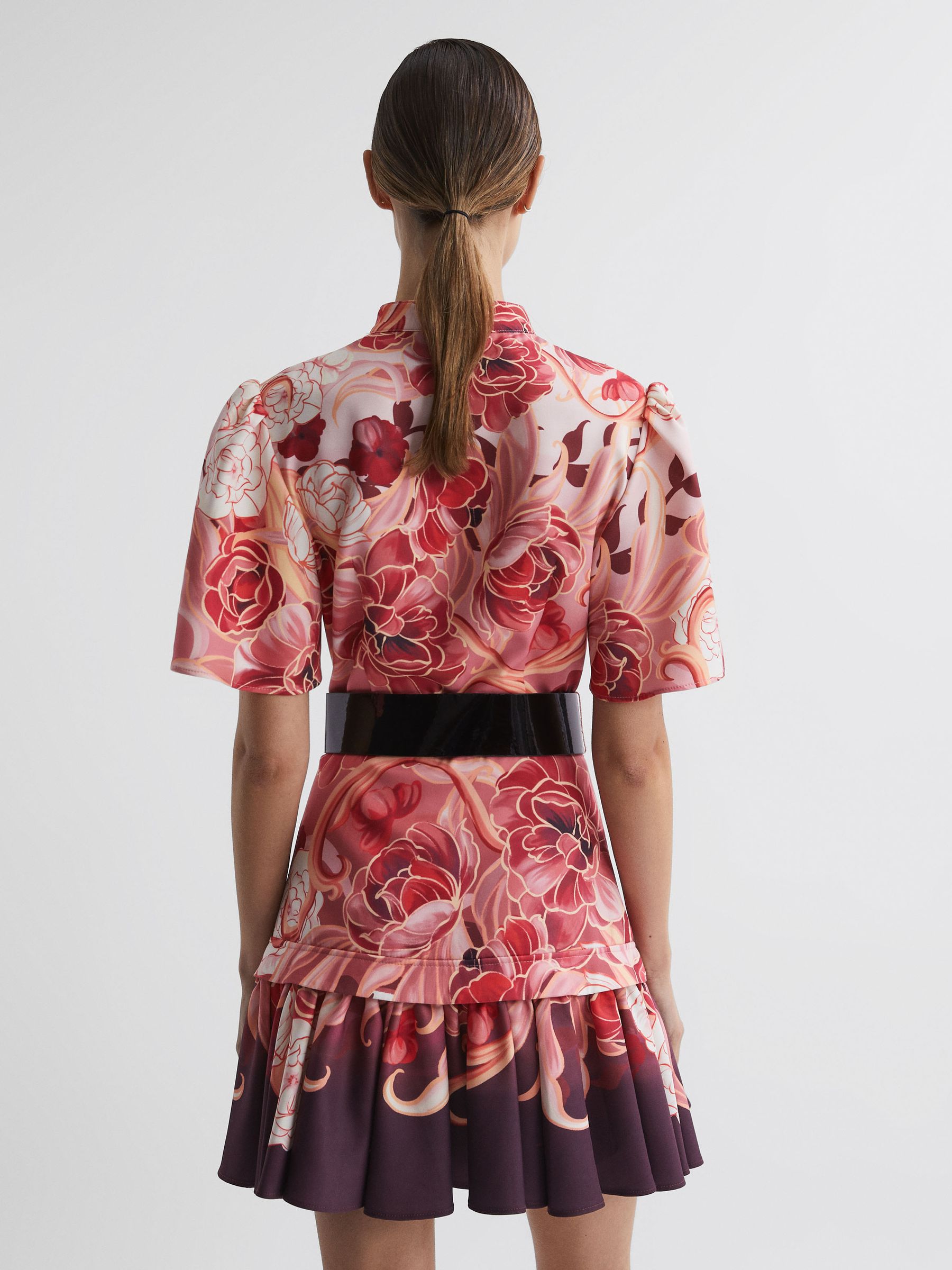 Leo Lin Linen Floral Mini Dress in Adorn Print Passion - Image 4 of 5