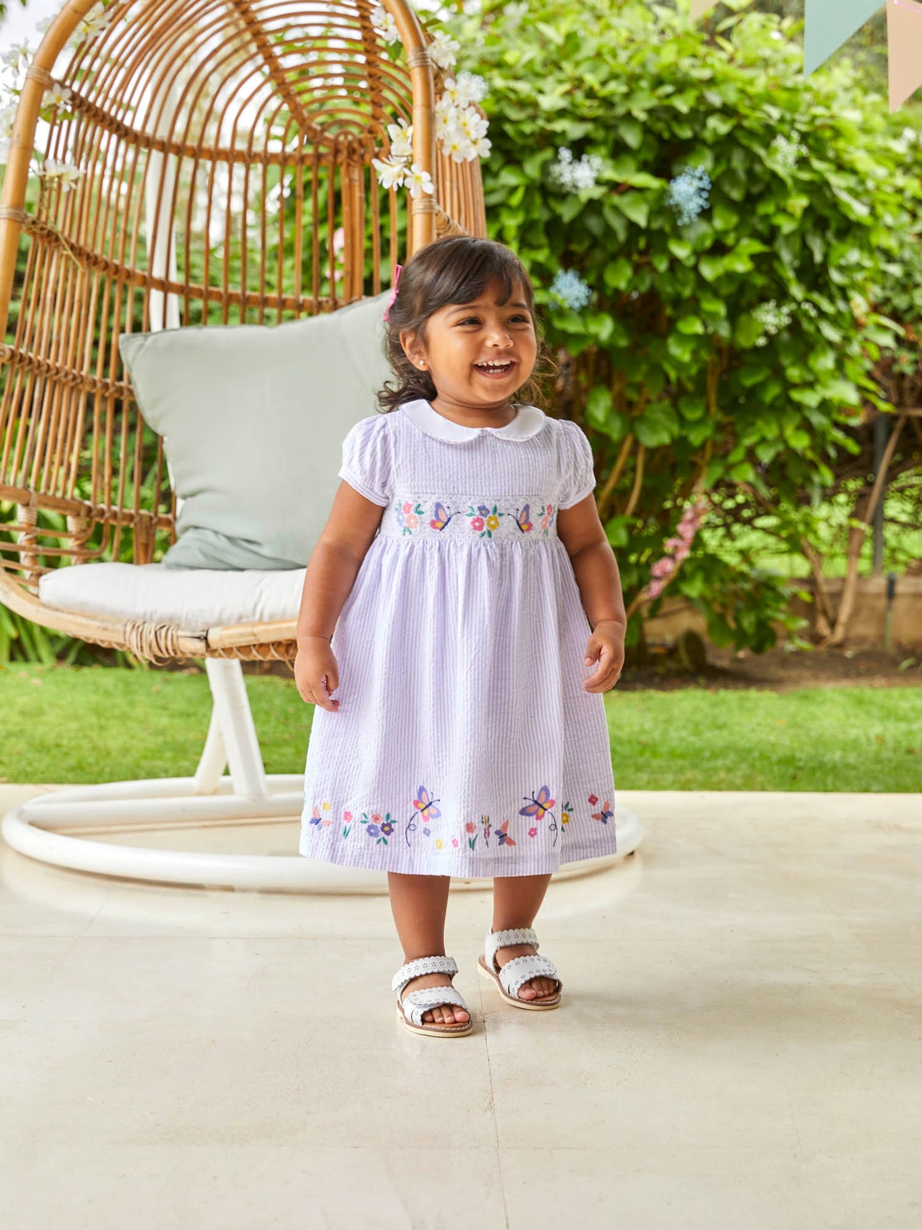 Lilac Butterfly Appliqué Smocked Dress - Image 1 of 7