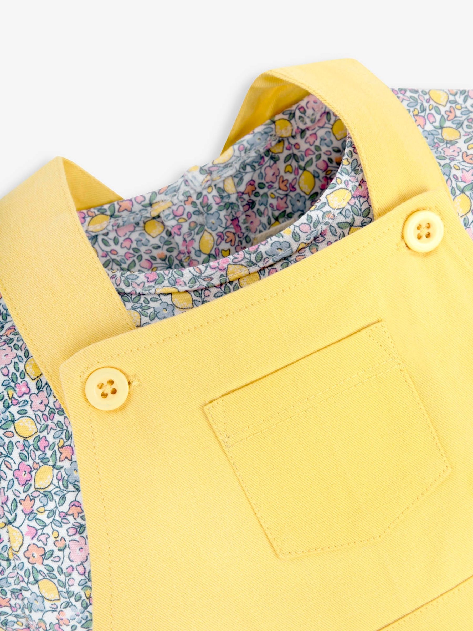 Yellow 2-Piece Duck Appliqué Dungaree Dress & Top Set - Image 3 of 6