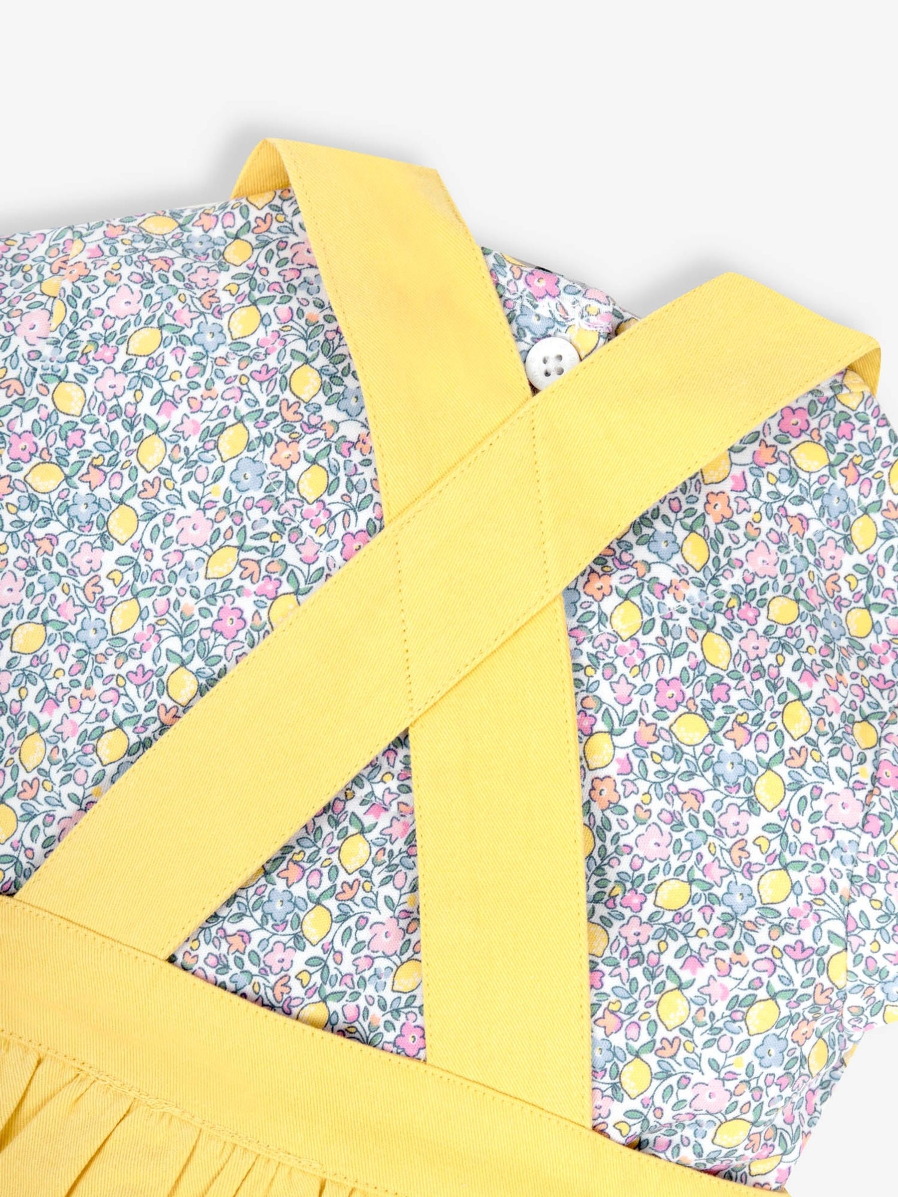 Yellow 2-Piece Duck Appliqué Dungaree Dress & Top Set - Image 4 of 6