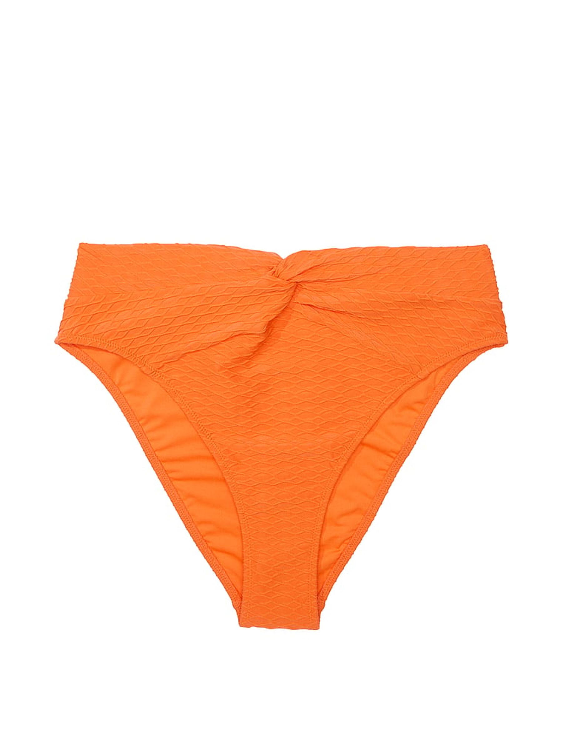 Sunset Orange Fishnet High Leg Swim Bikini Bottom - Image 3 of 3