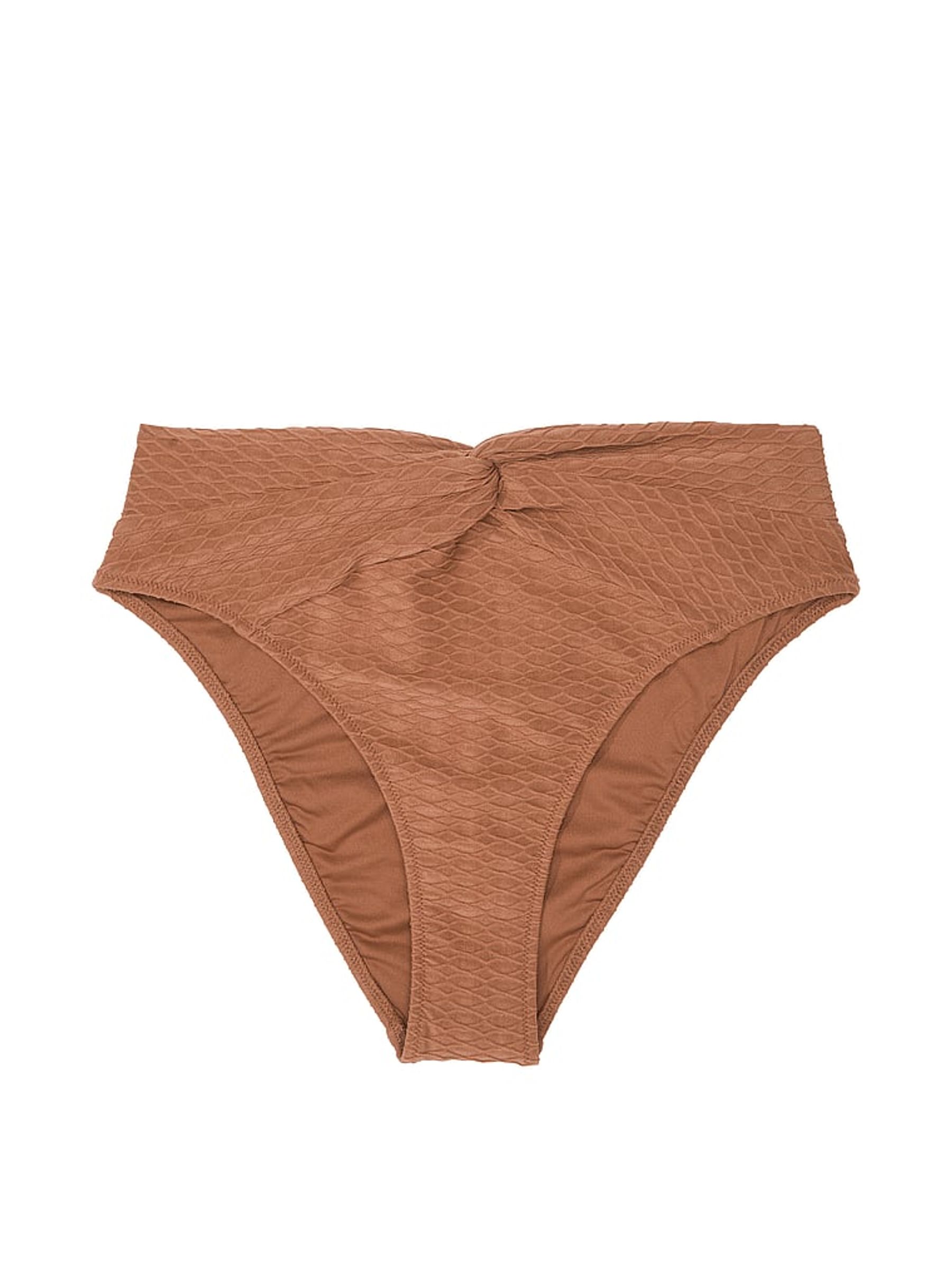 Caramel Brown Fishnet High Leg Swim Bikini Bottom - Image 3 of 3
