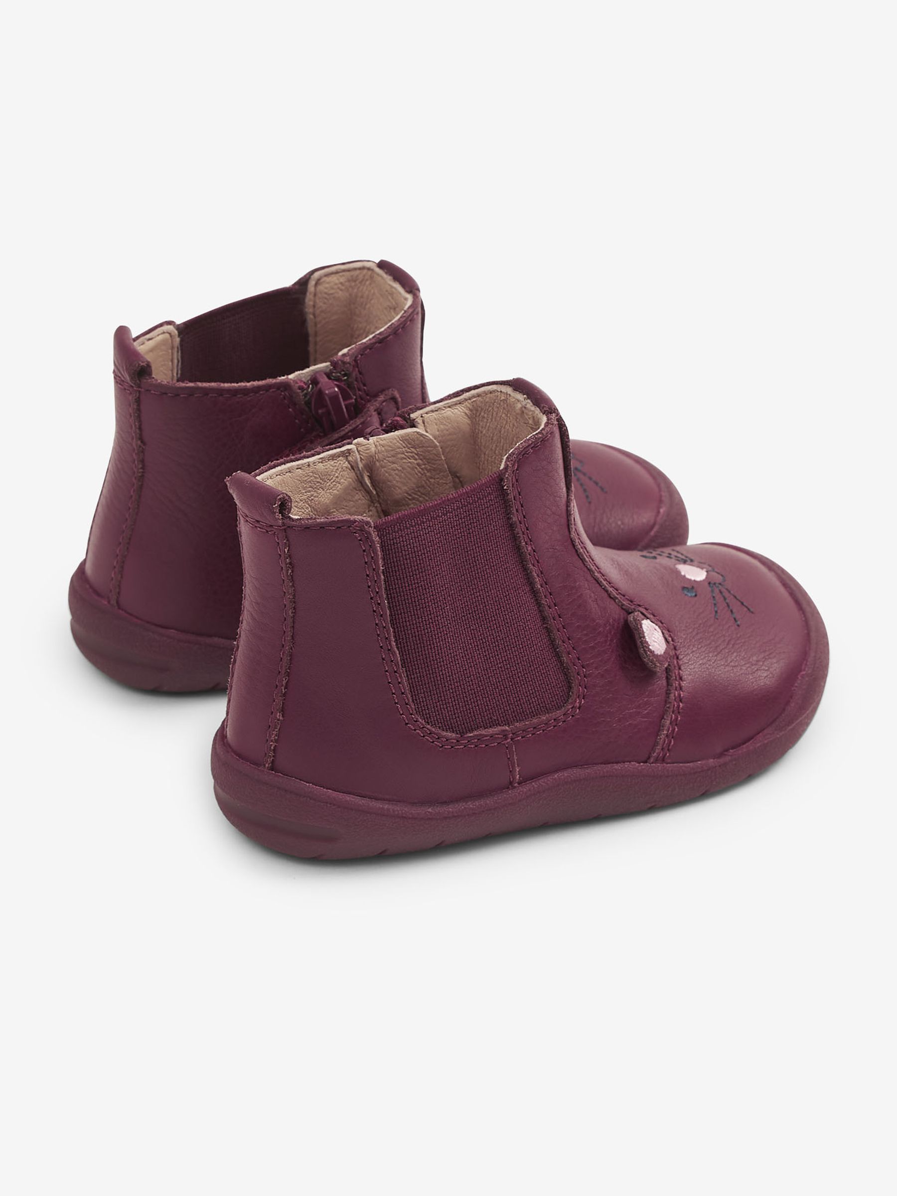 Burgundy Start-Rite Berry Mouse Leather Boots - Image 2 of 9