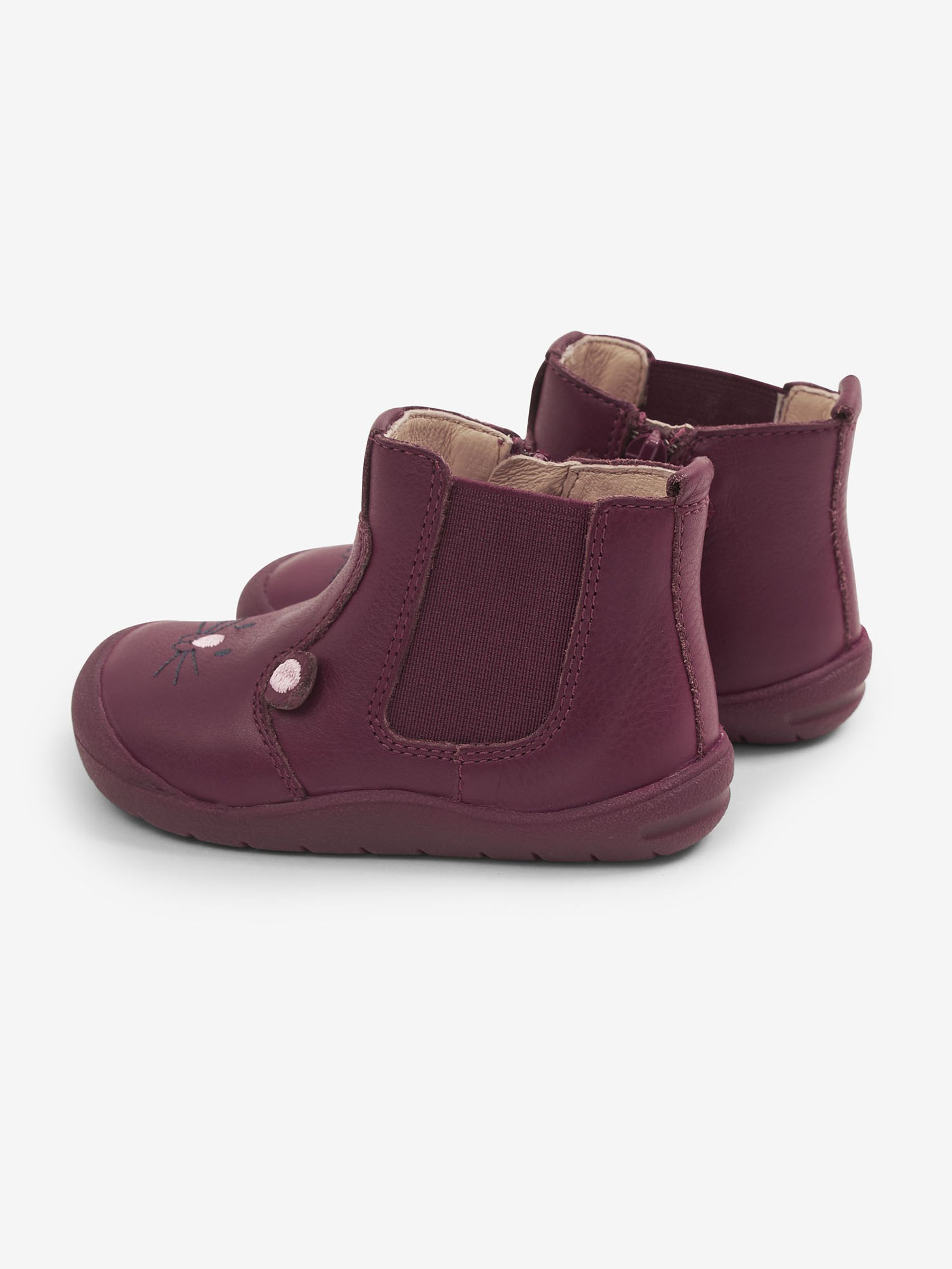 Burgundy Start-Rite Berry Mouse Leather Boots - Image 3 of 9