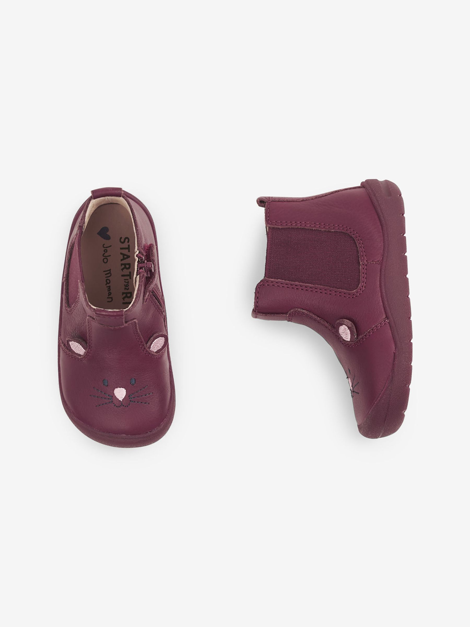 Burgundy Start-Rite Berry Mouse Leather Boots - Image 4 of 9