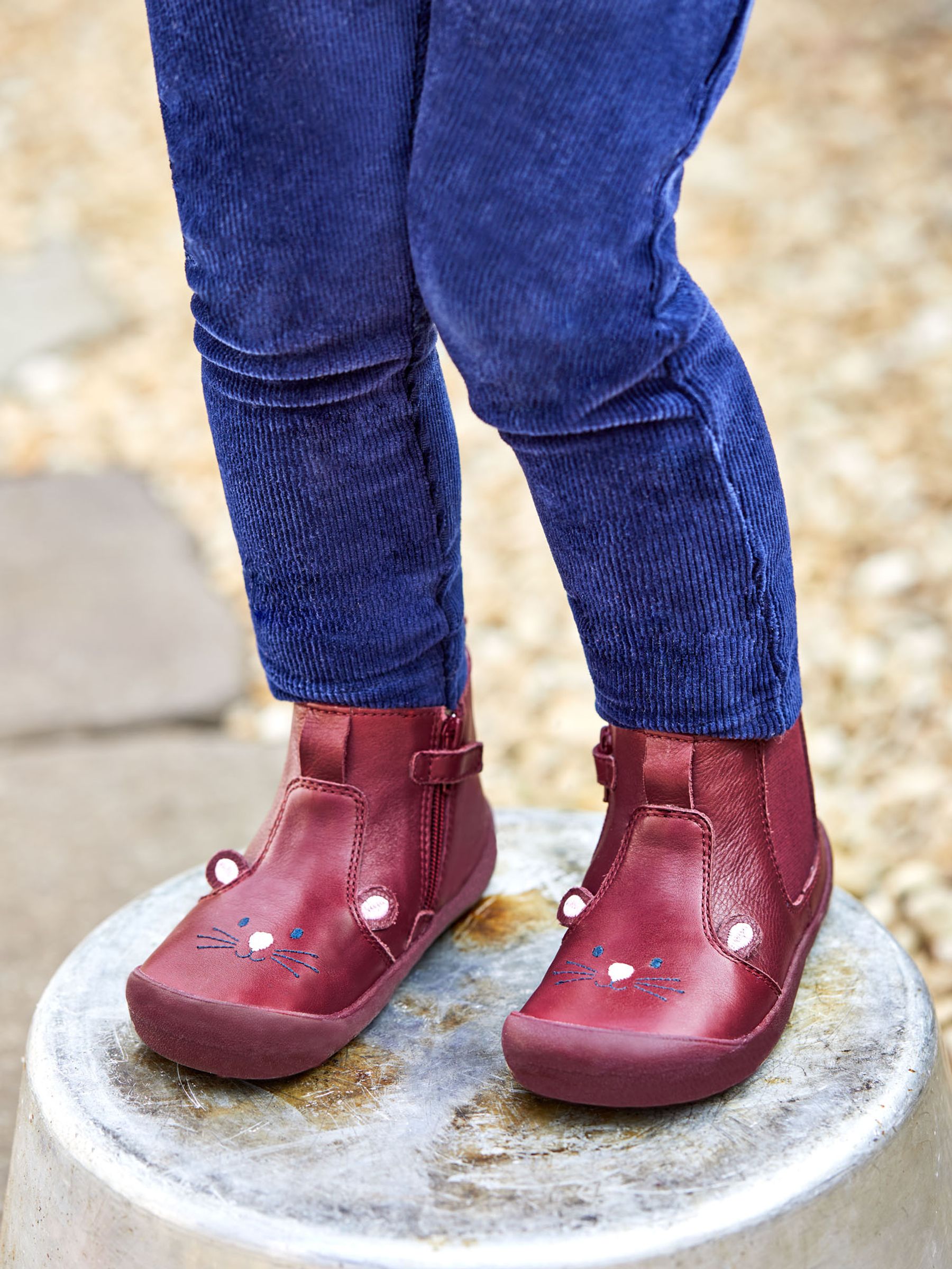 Burgundy Start-Rite Berry Mouse Leather Boots - Image 8 of 9