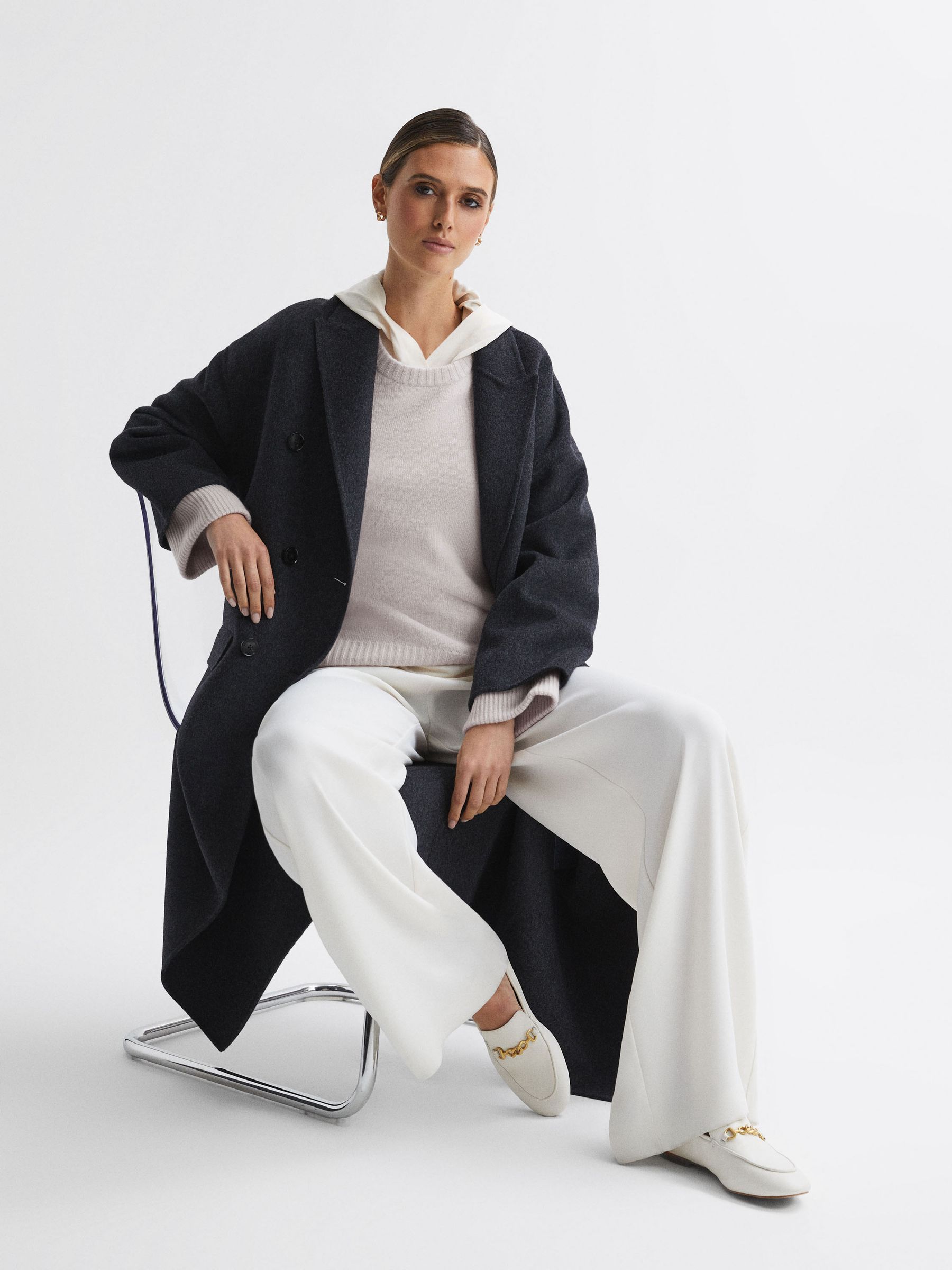 Pullover aus Kaschmirwolle in lässiger Passform, Grau - Bild 3 von 6