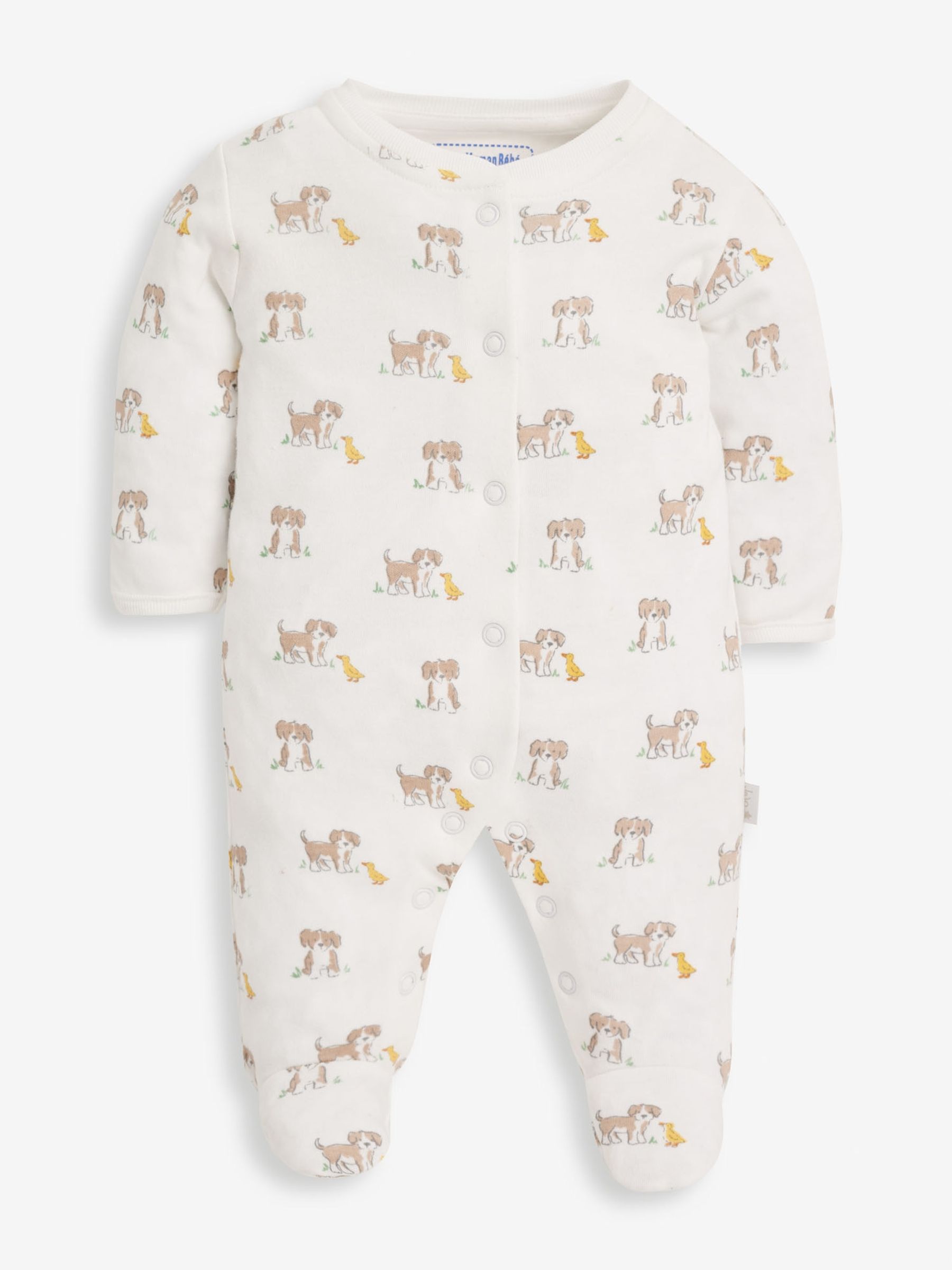 White Puppy Print Sleepsuit - Image 2 of 3