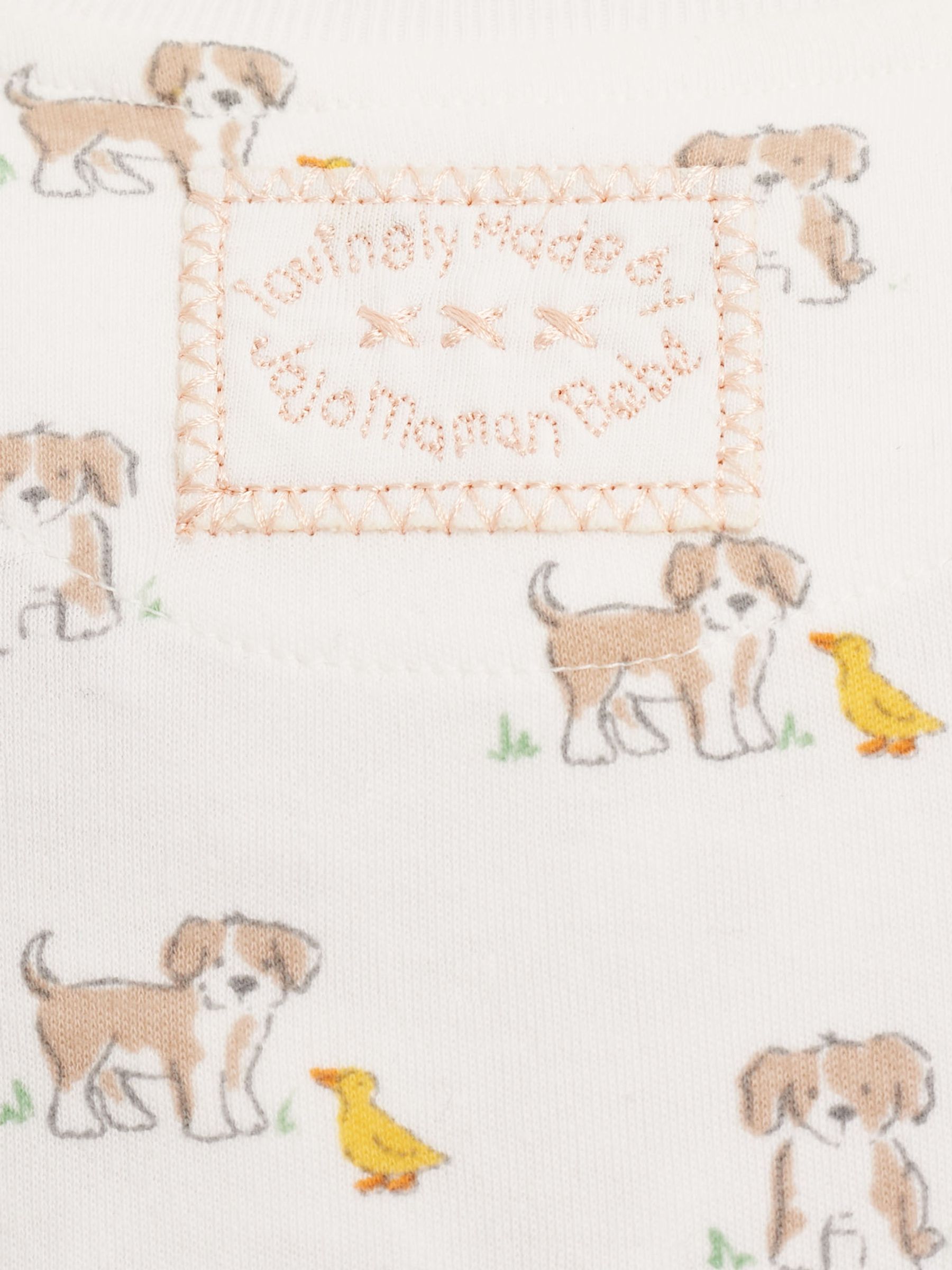 White Puppy Print Sleepsuit - Image 3 of 3
