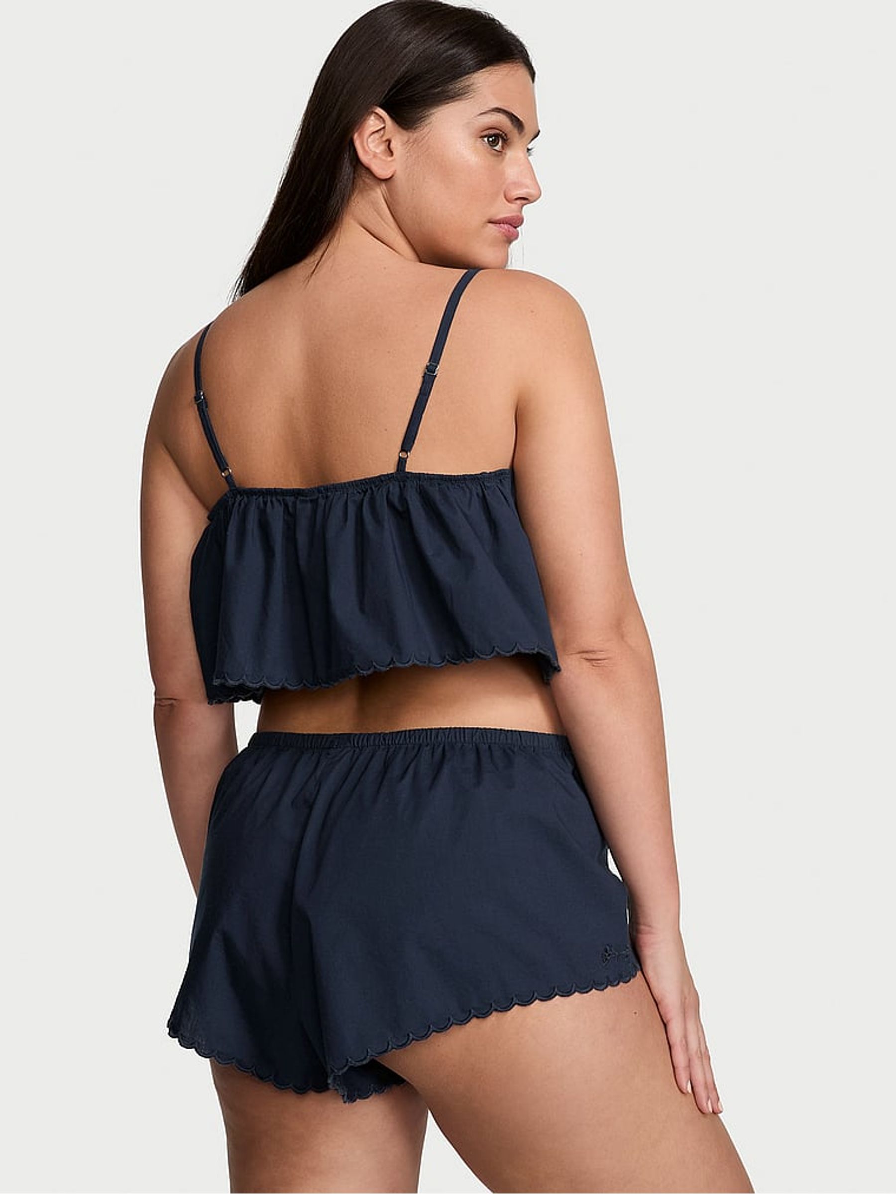Noir Navy Blue Eyelet Cami Set - Image 2 of 3