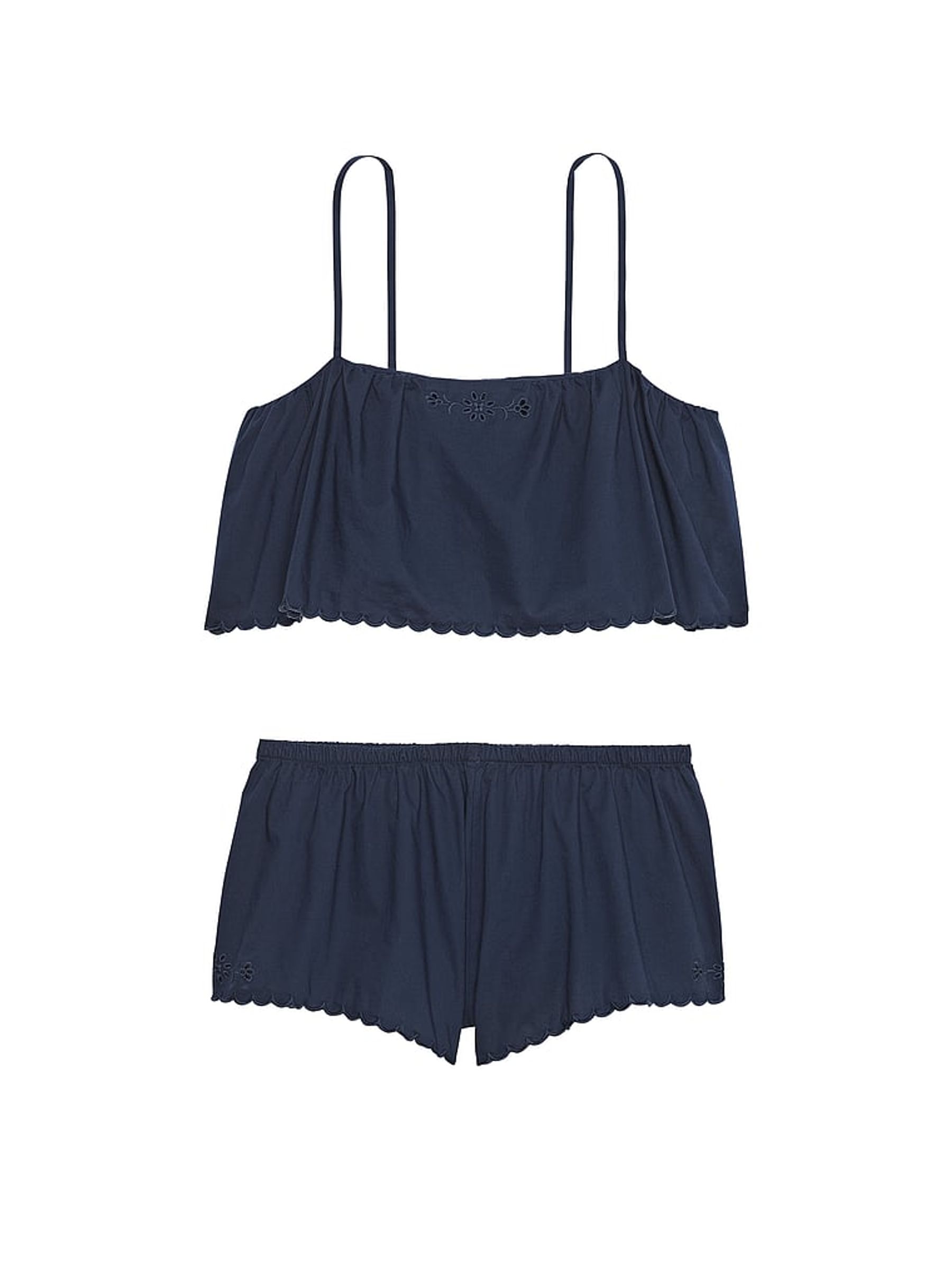 Noir Navy Blue Eyelet Cami Set - Image 3 of 3