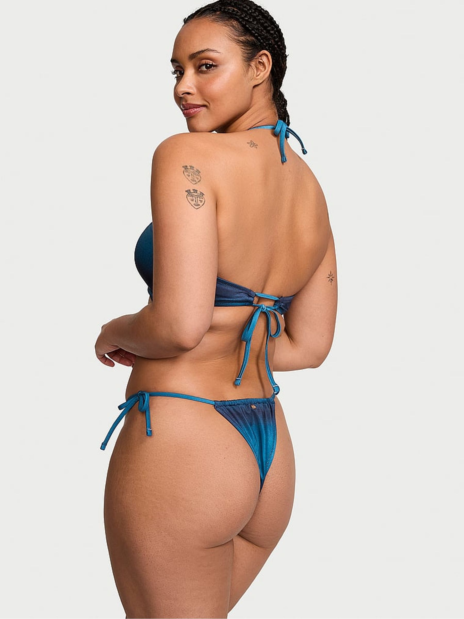 Blue Ombre Halter Swim Bikini Top - Image 2 of 3