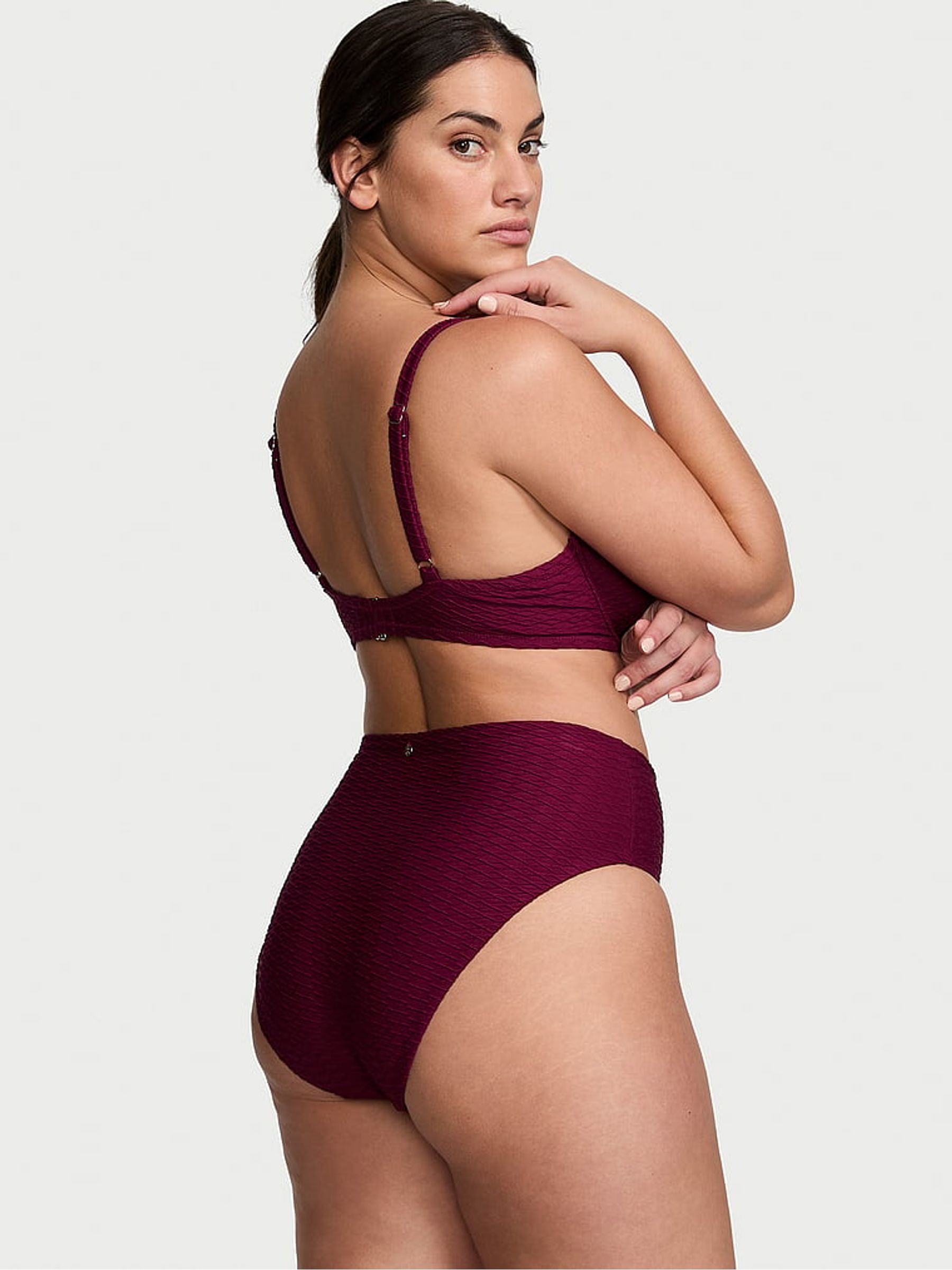 Pink Rouge Fishnet Padded Swim Bikini Top - Image 2 of 3