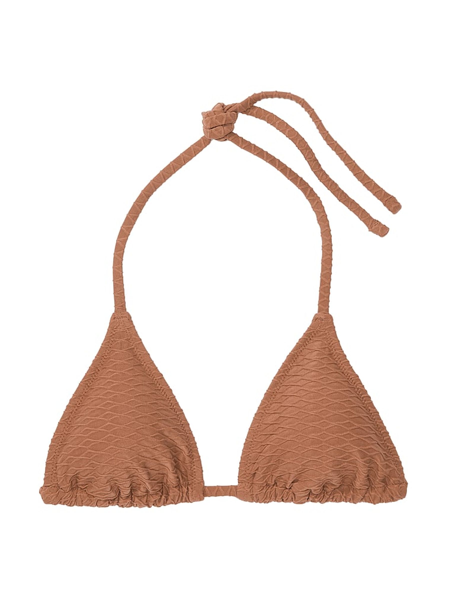 Caramel Brown Fishnet Triangle Swim Bikini Top - Image 3 of 3
